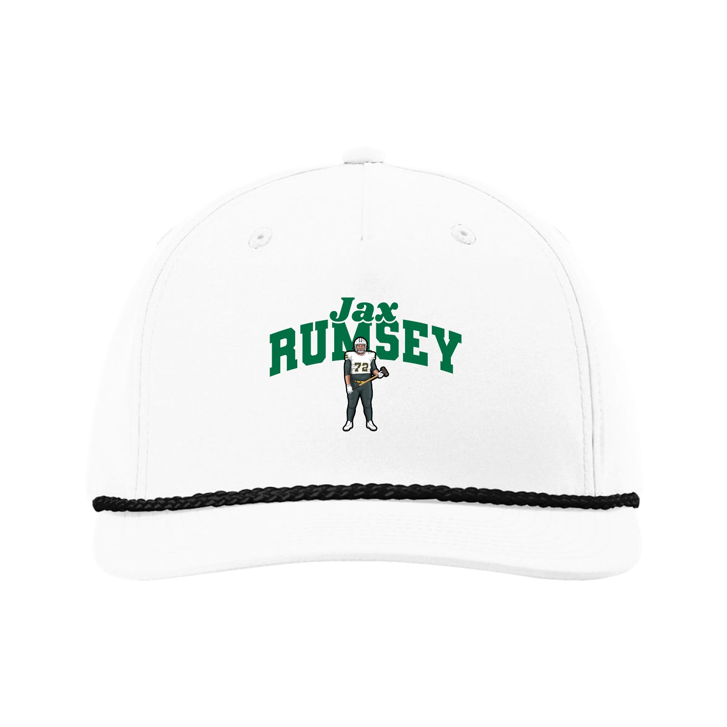 Five-Panel Classic Rope Cap — Signature Arch in White