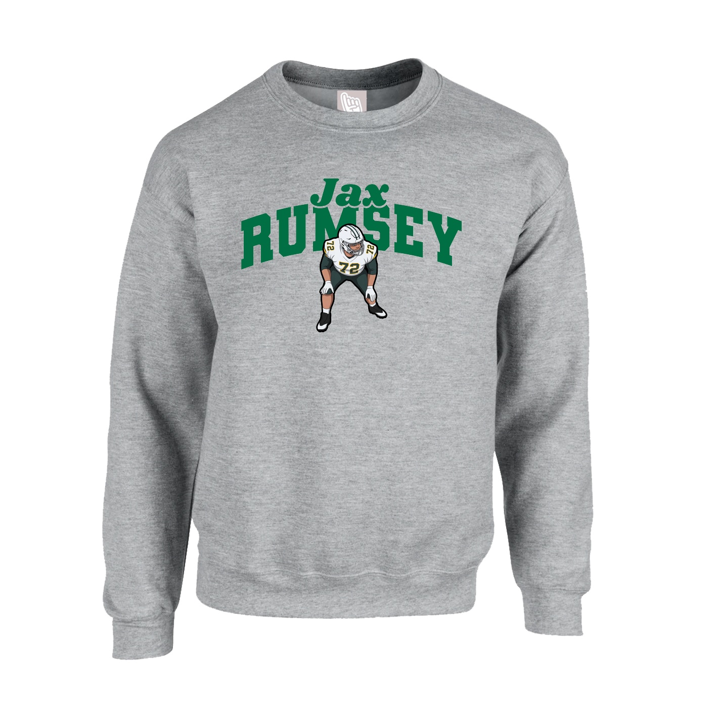 Fleece Crew — Signature Arch in Grey