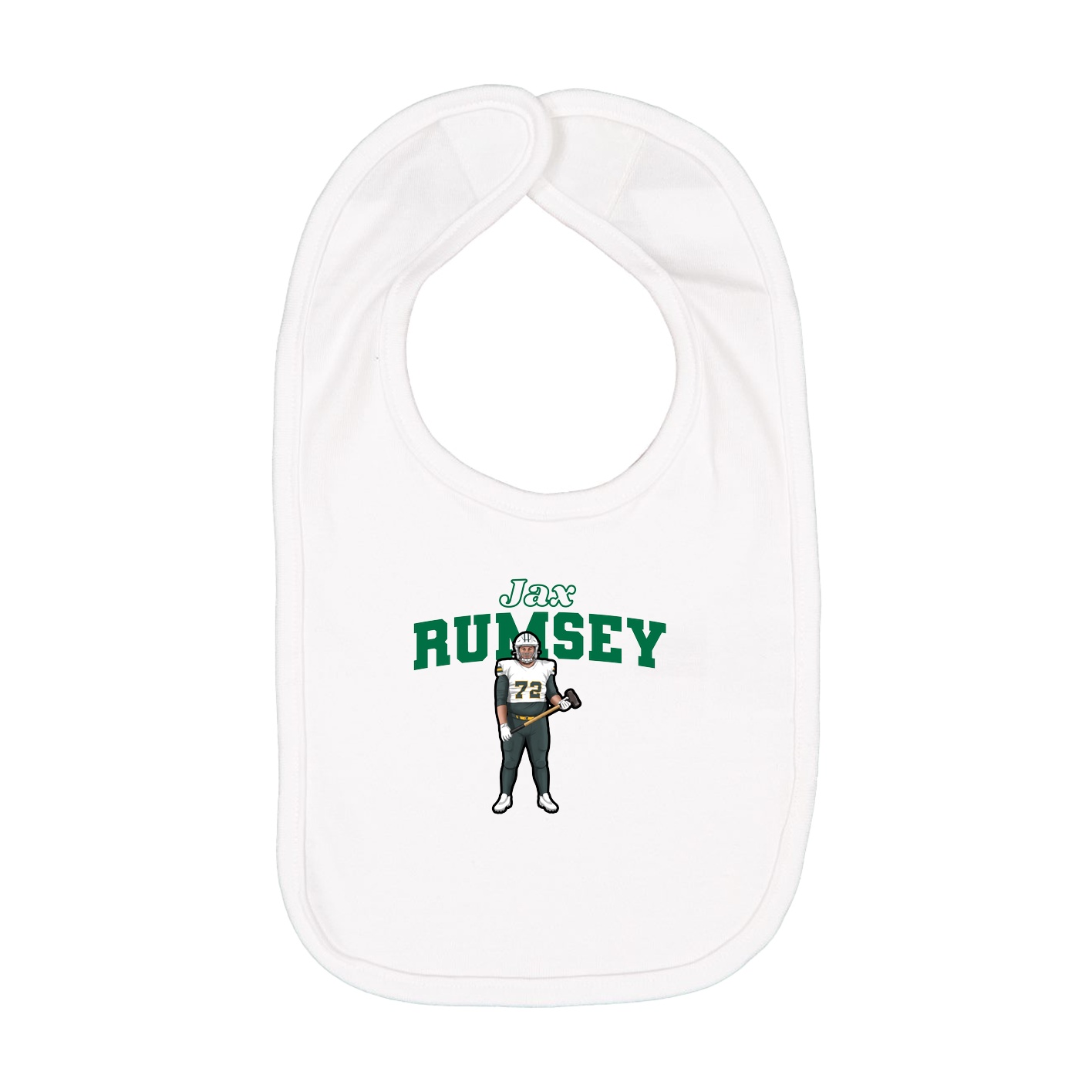 Infant Bib — Name Arch in White