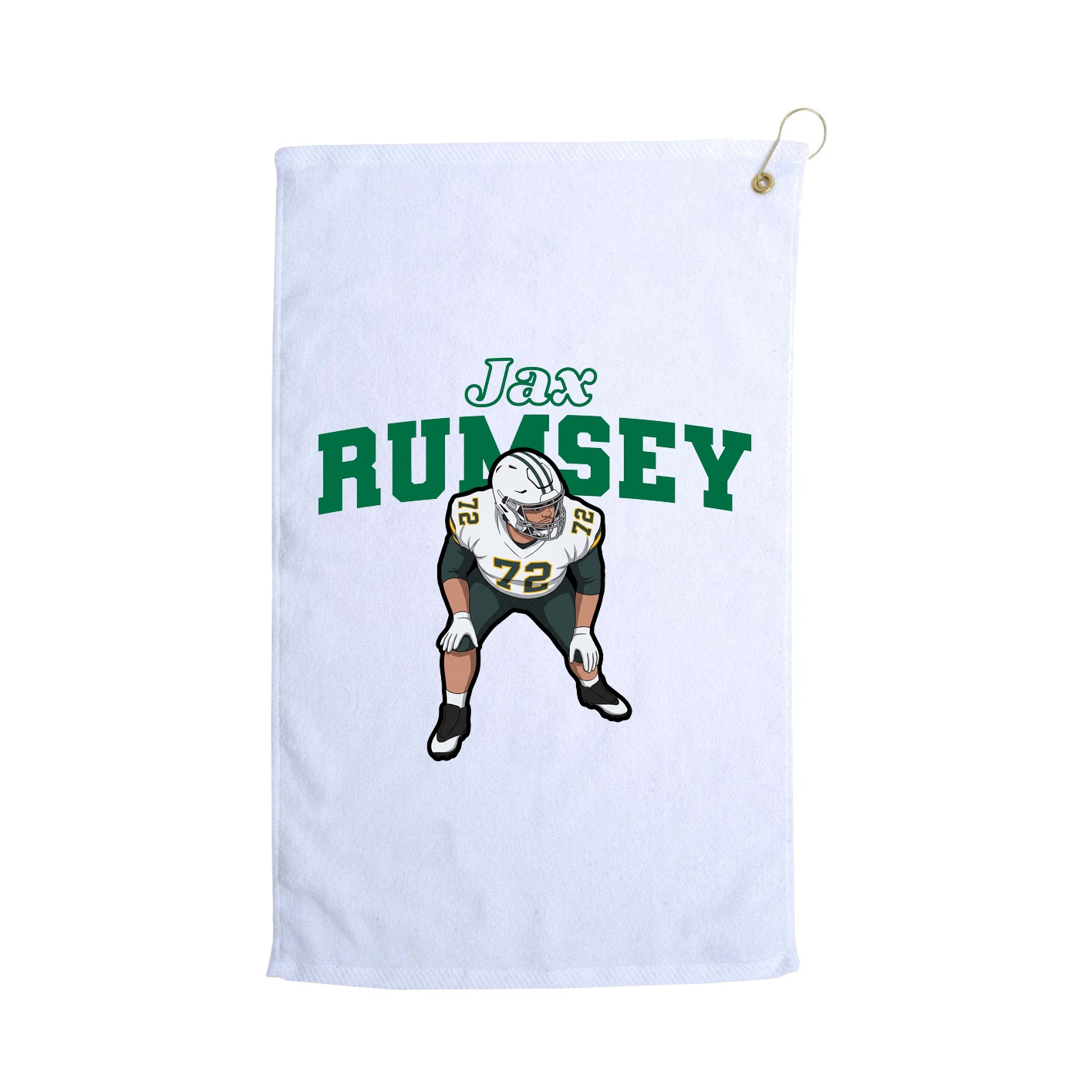 Golf Towel — Name Arch in White