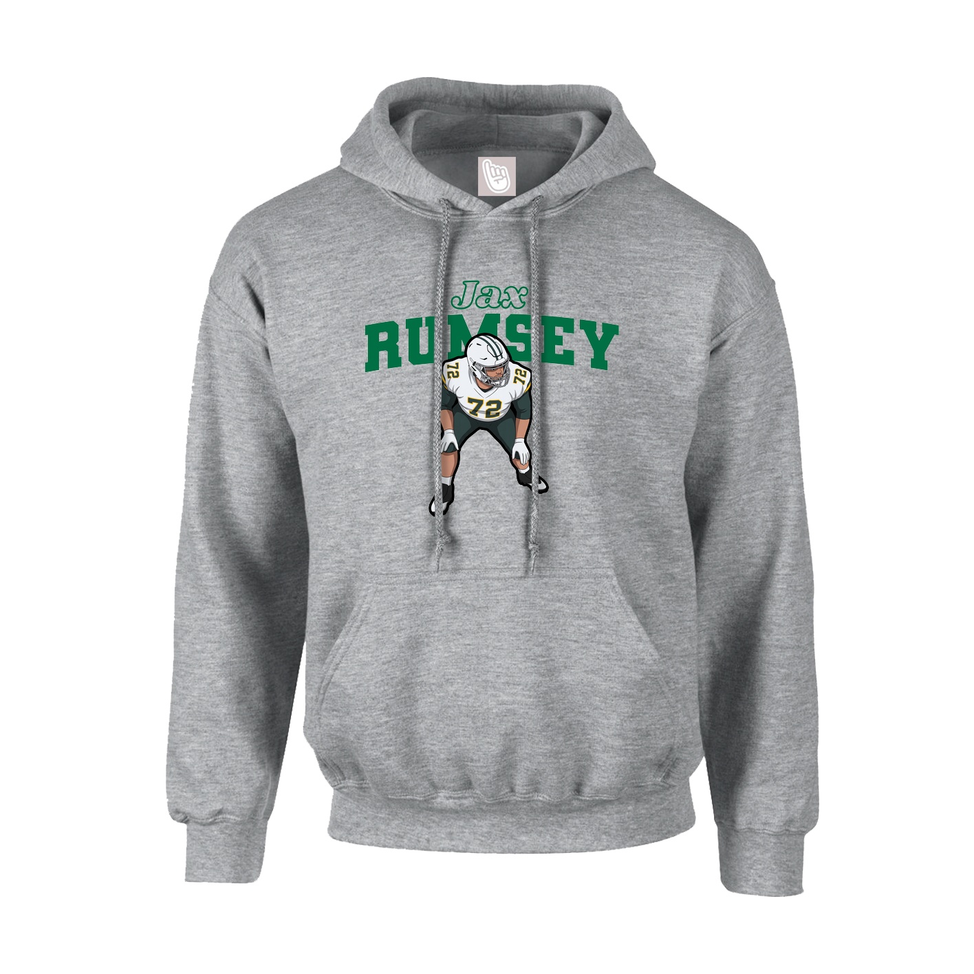 Hoodie — Name Arch in Grey