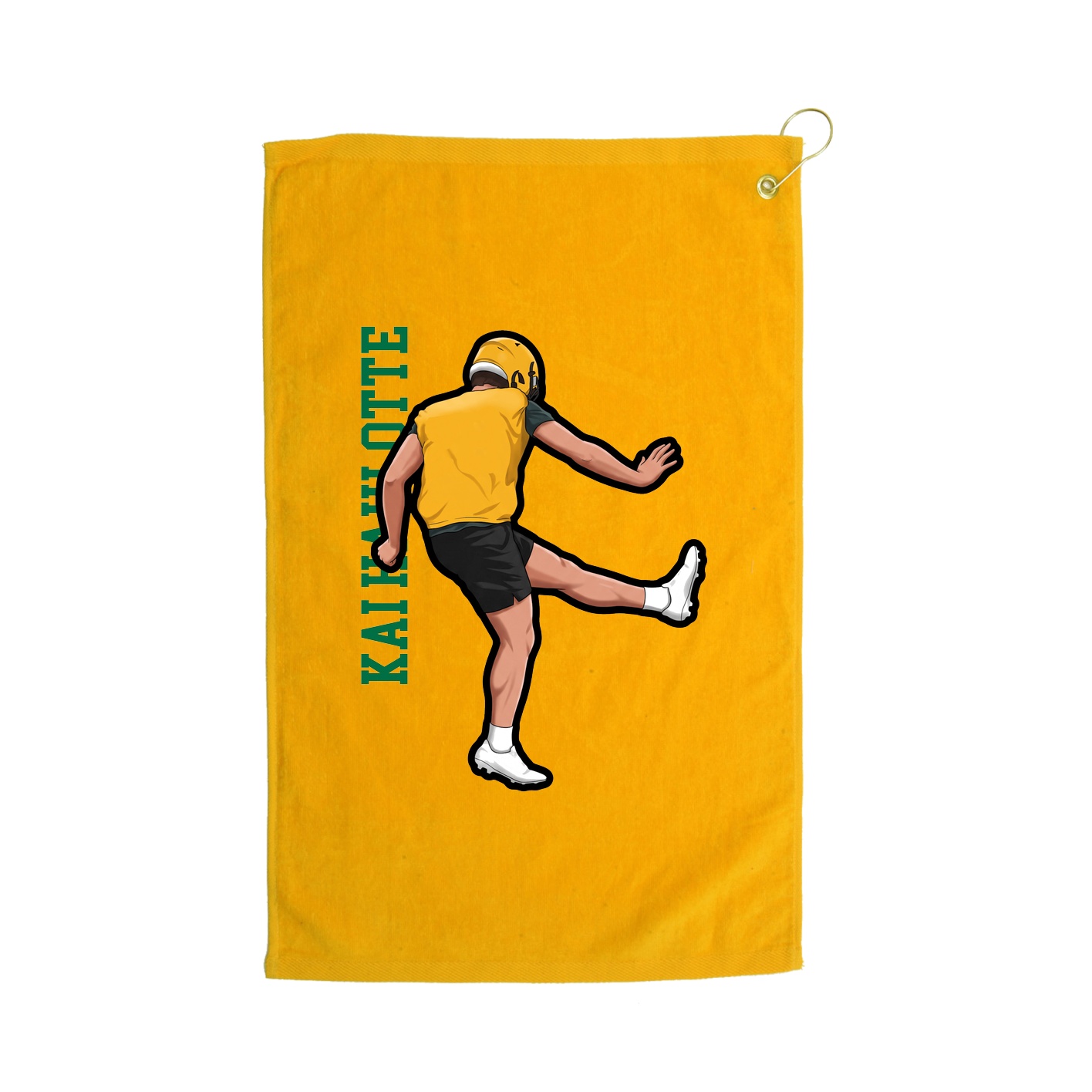 Golf Towel — Name Vertical in Gold