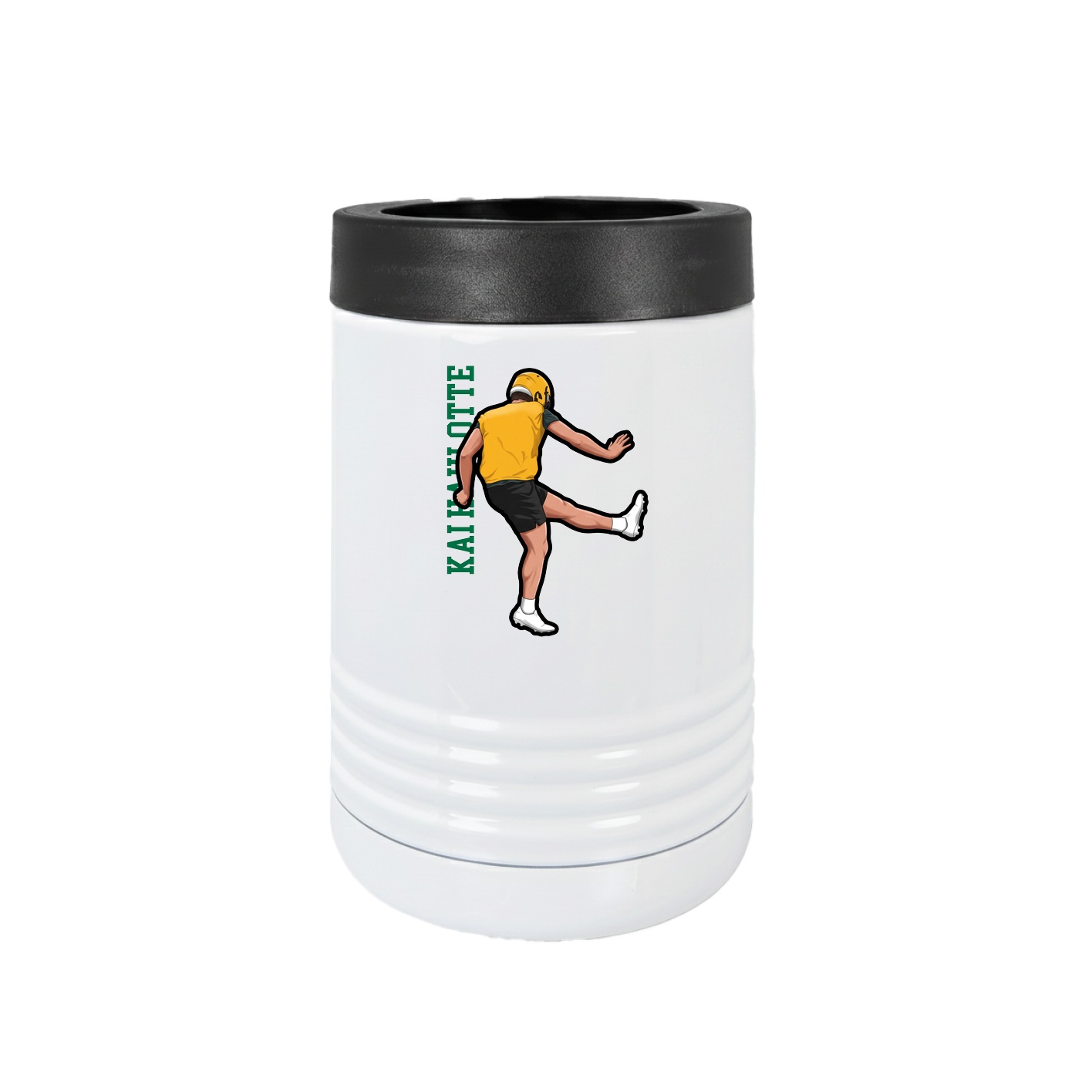 Beverage Holder — Name Vertical in White