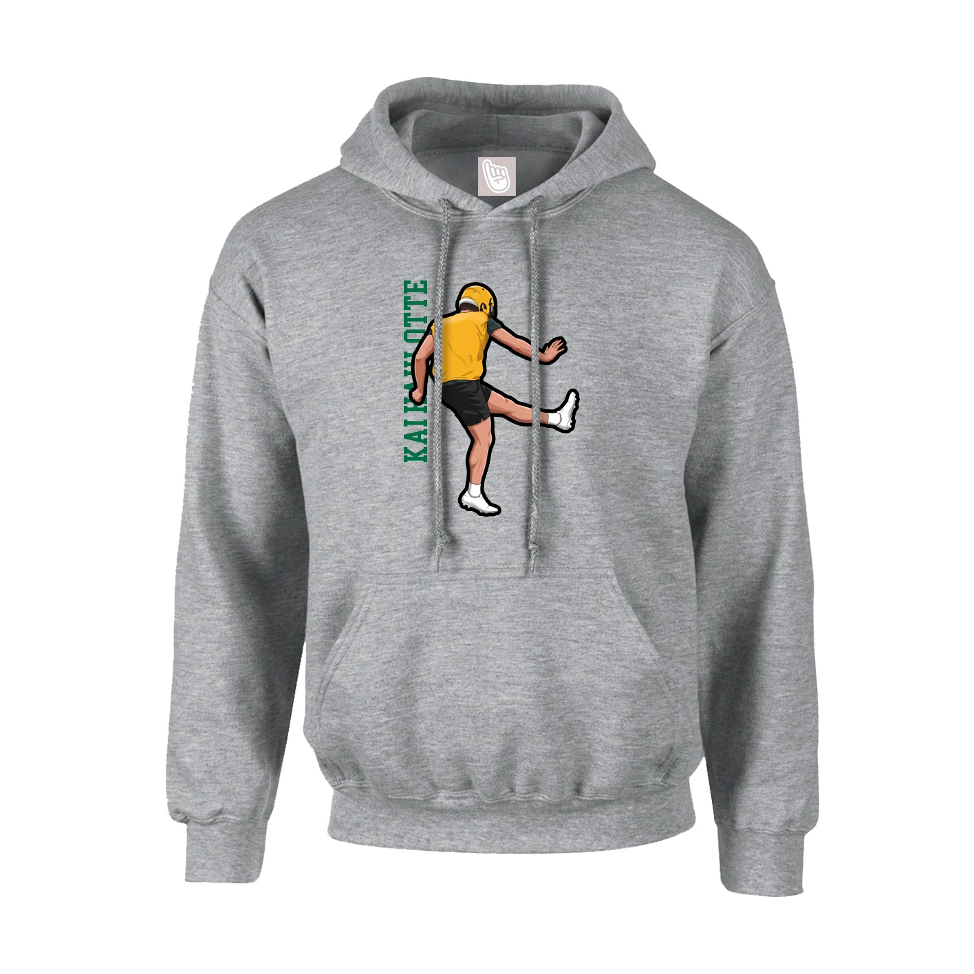 Youth Hoodie — Name Vertical in Grey