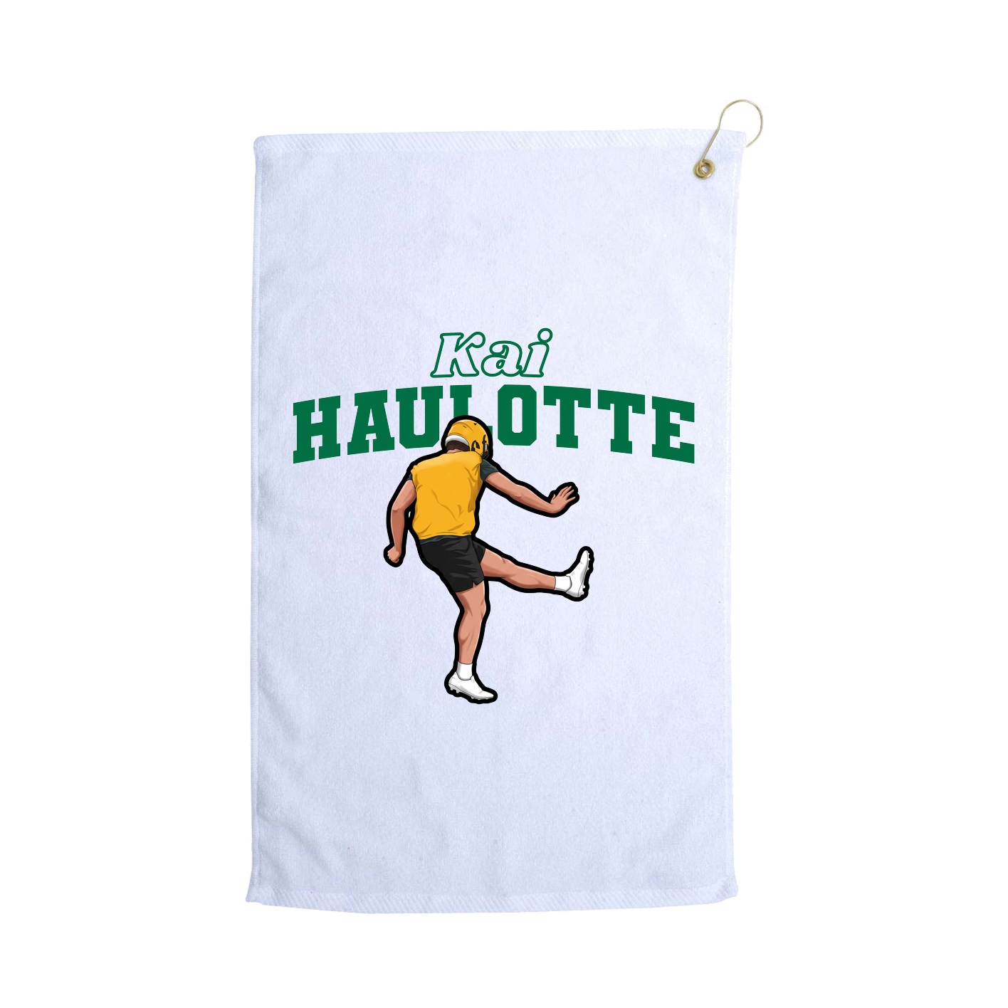 Golf Towel — Name Arch in White