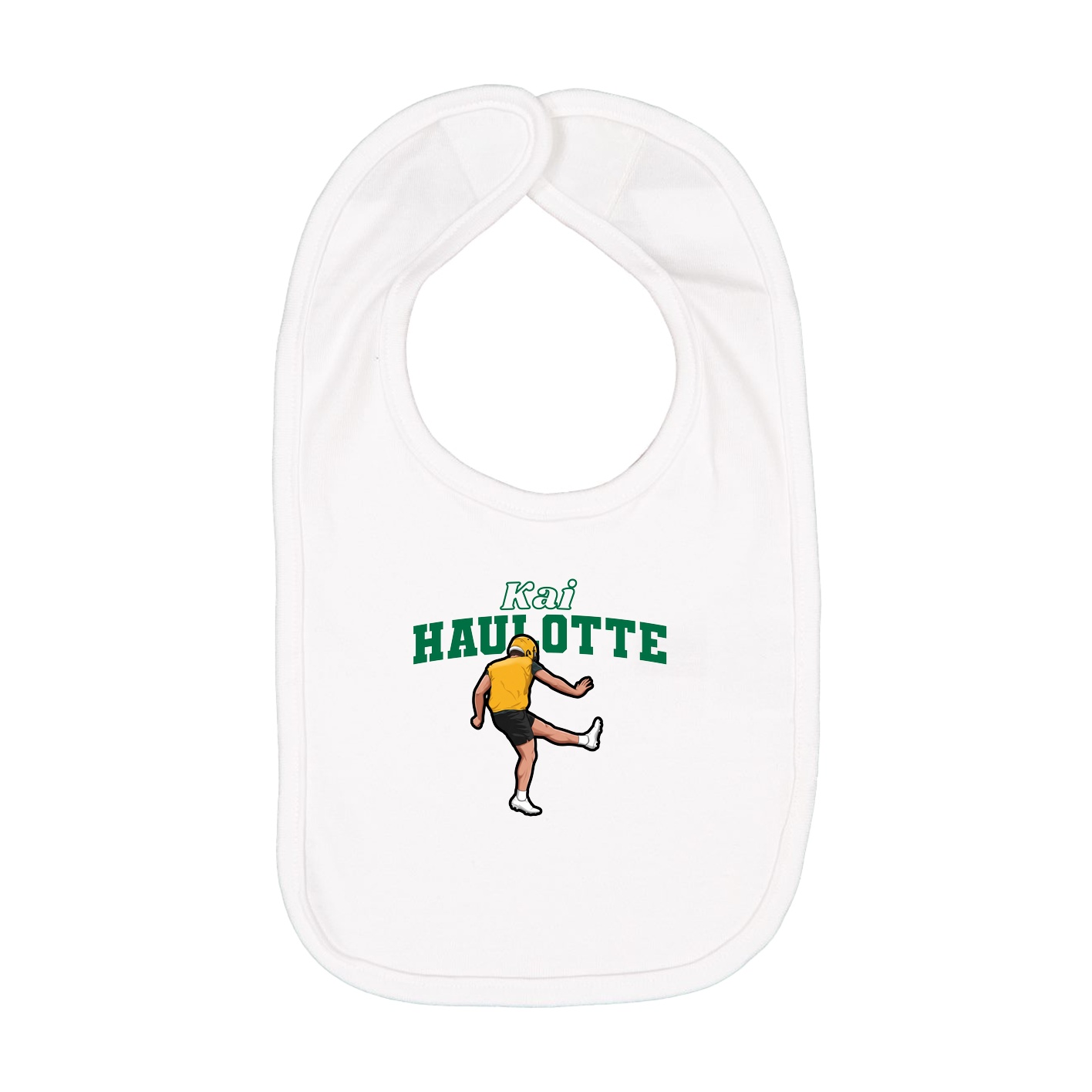 Infant Bib — Name Arch in White