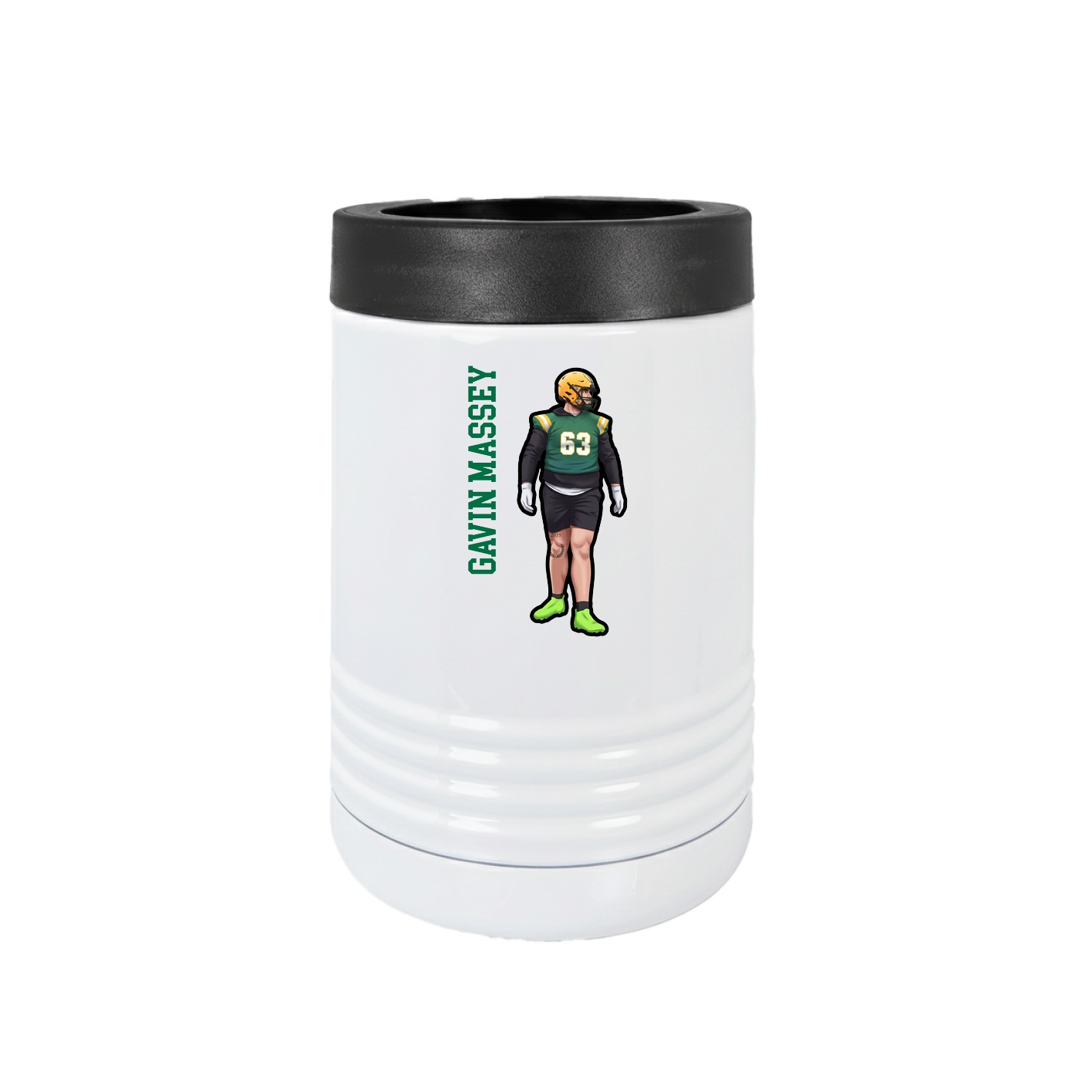 Beverage Holder — Name Vertical in White