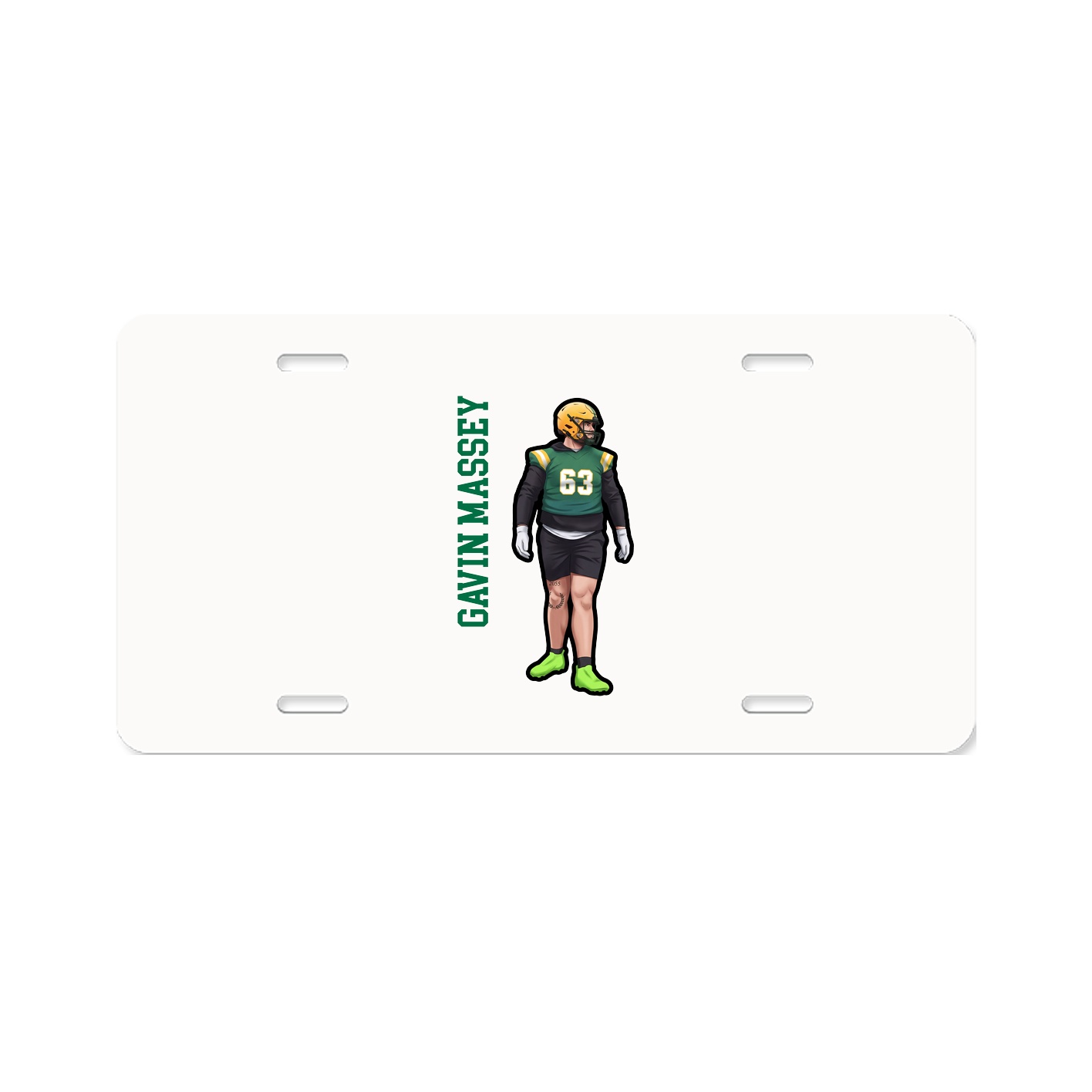 License Plate — Name Vertical in Classic