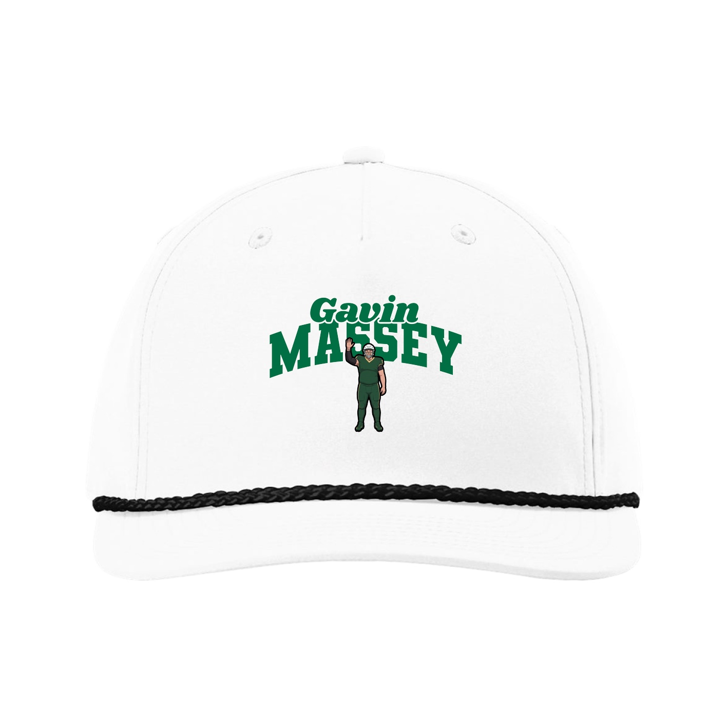 Five-Panel Classic Rope Cap — Signature Arch in White