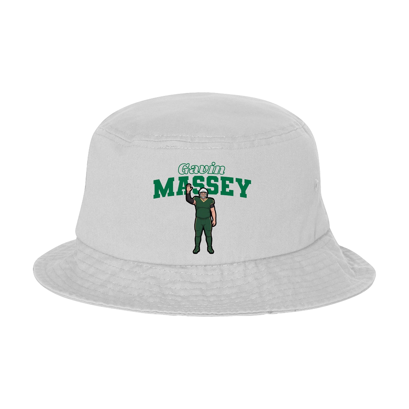 Bucket Cap — Name Arch in White