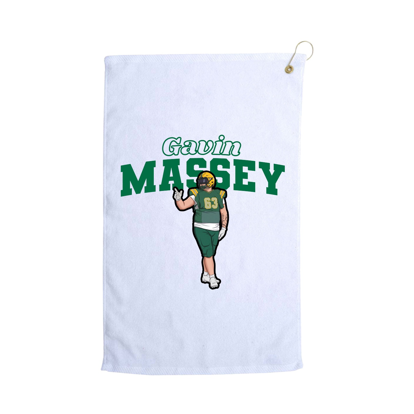 Golf Towel — Name Arch in White