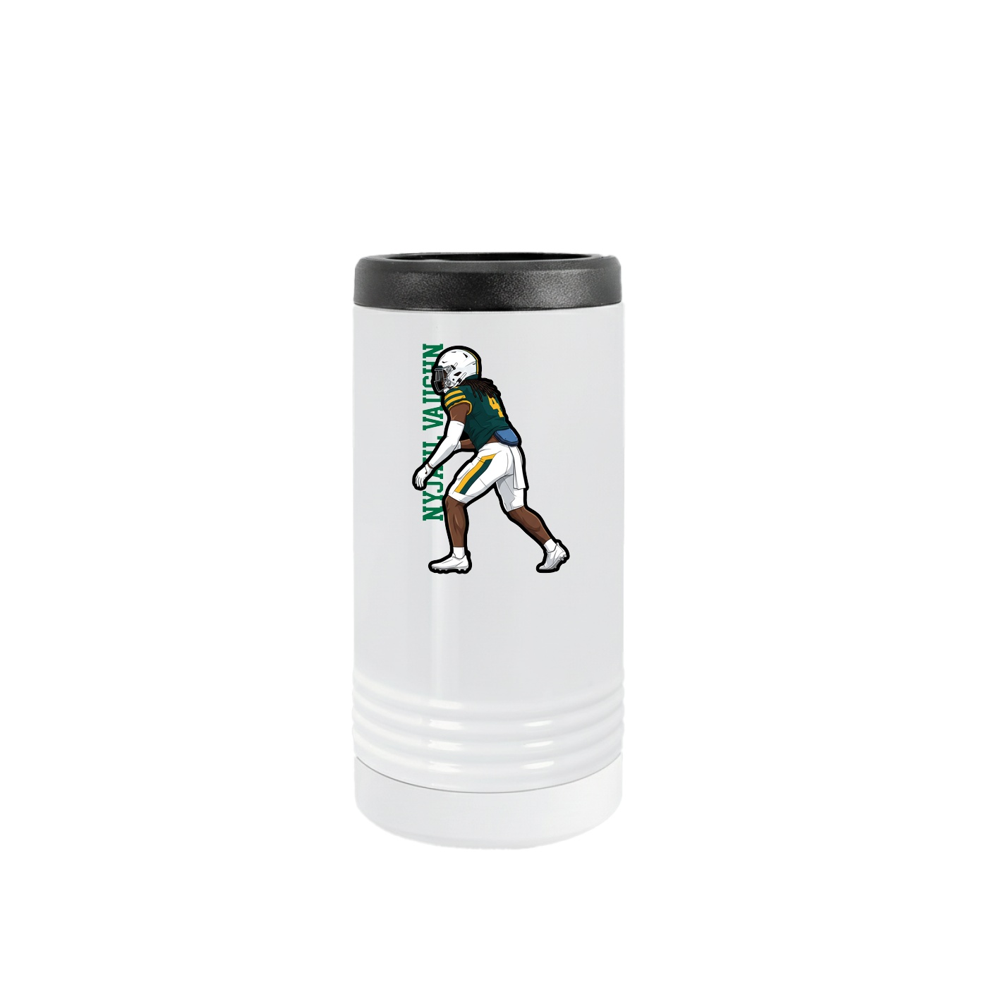 Slim Beverage Holder — Name Vertical in White