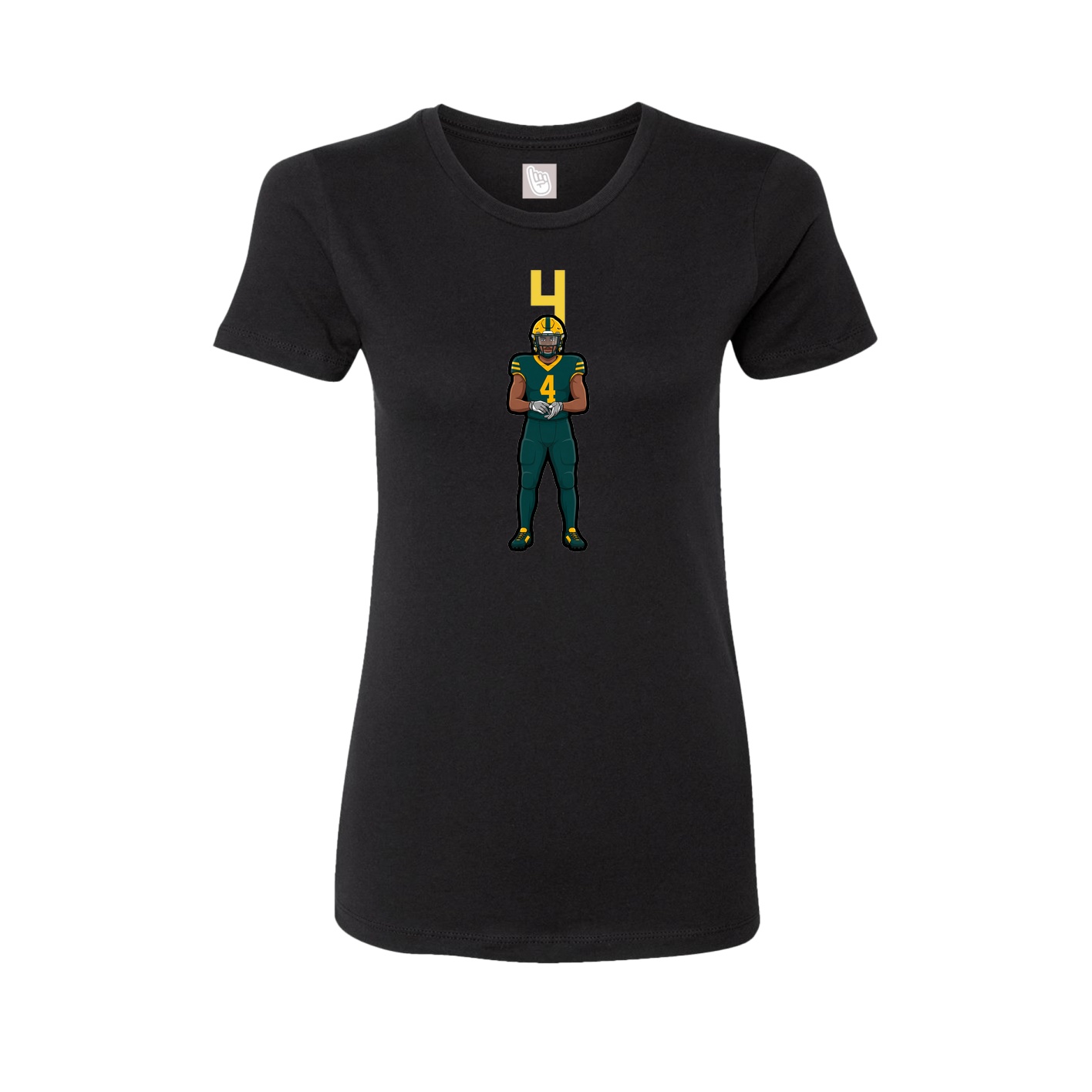 Fitted Women's Tee — Number Top in Black