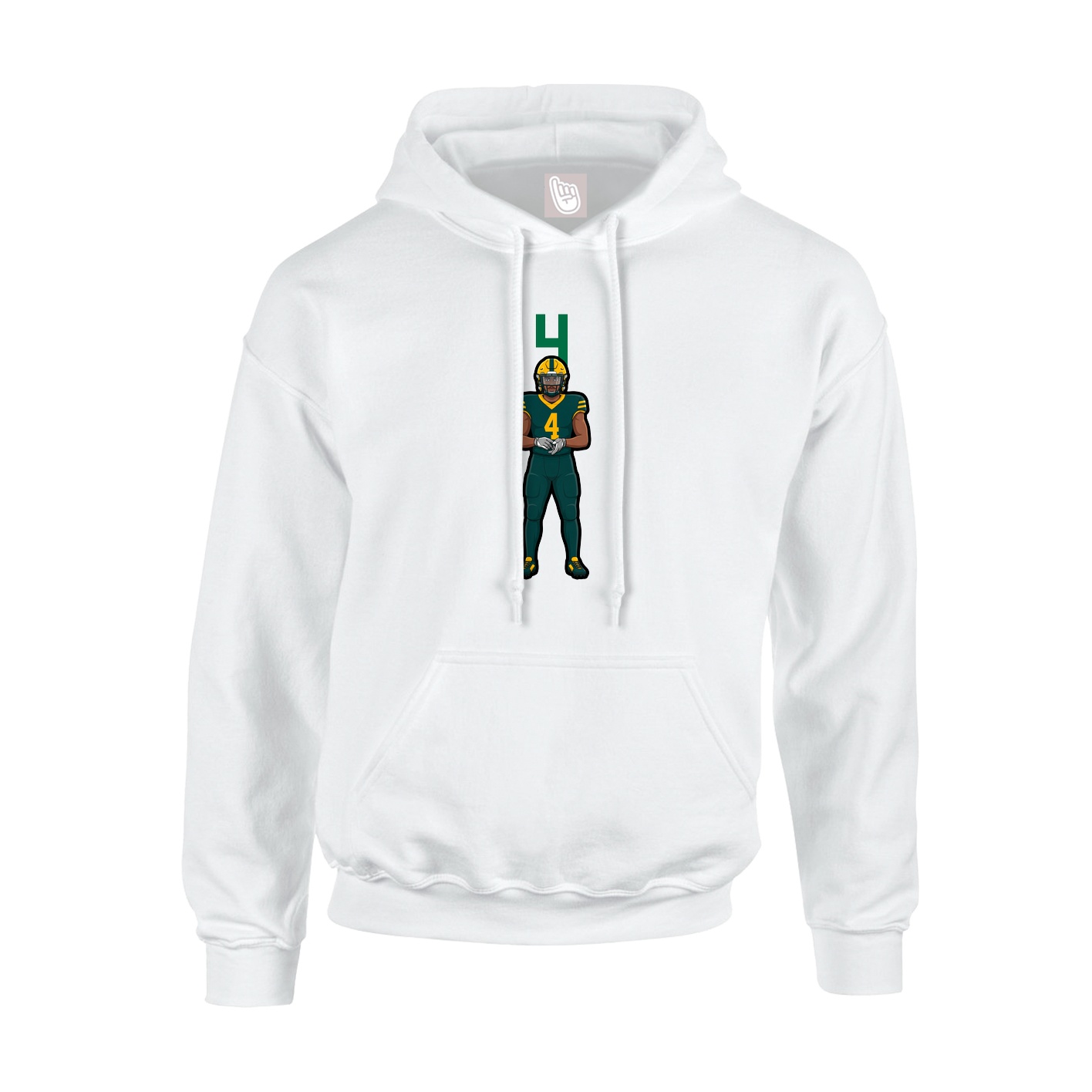Youth Hoodie — Number Top in White