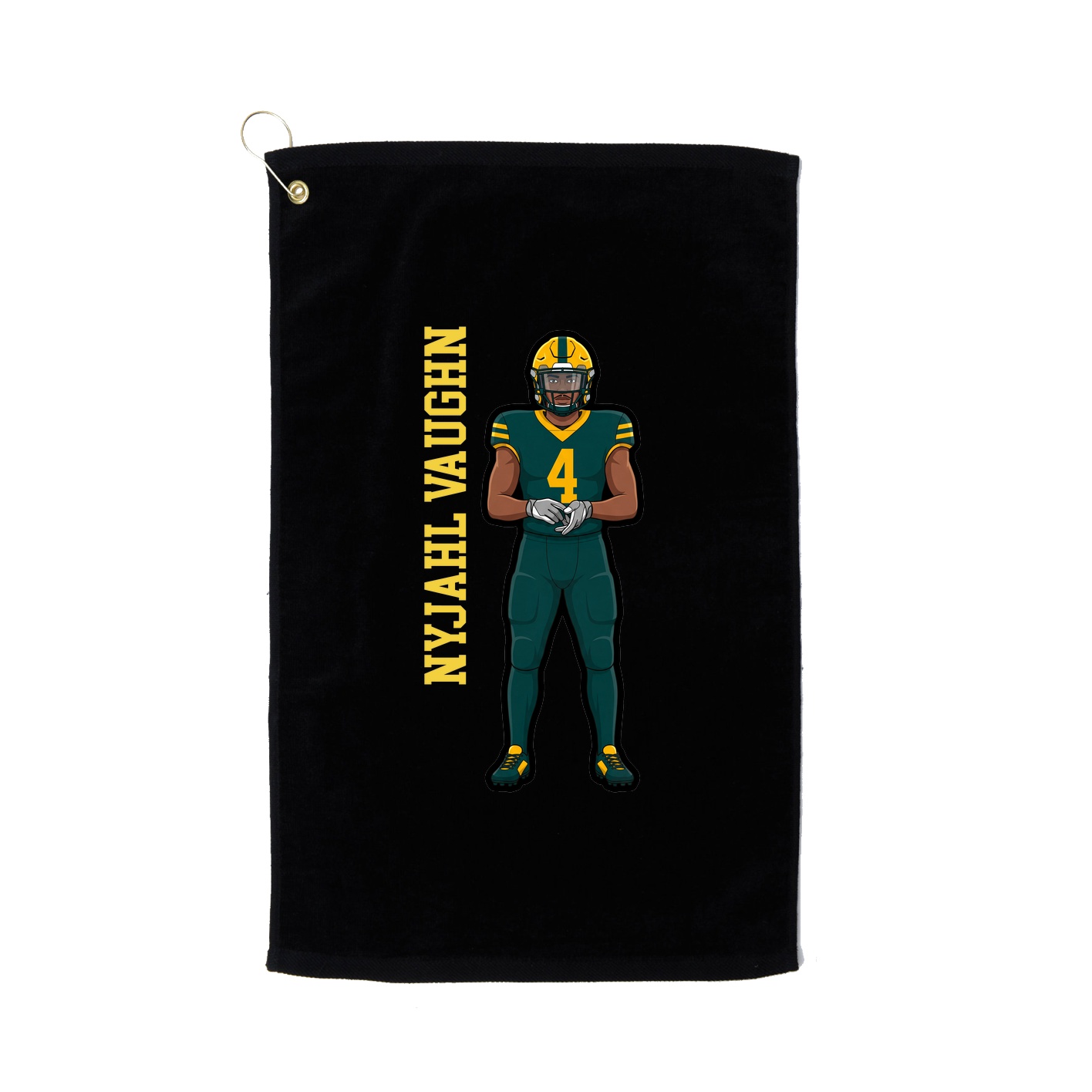 Golf Towel — Name Vertical in Black