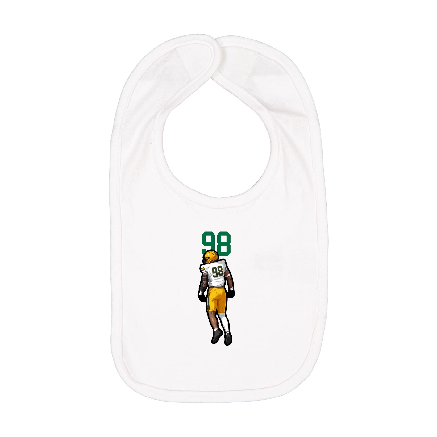 Infant Bib — Number Top in White