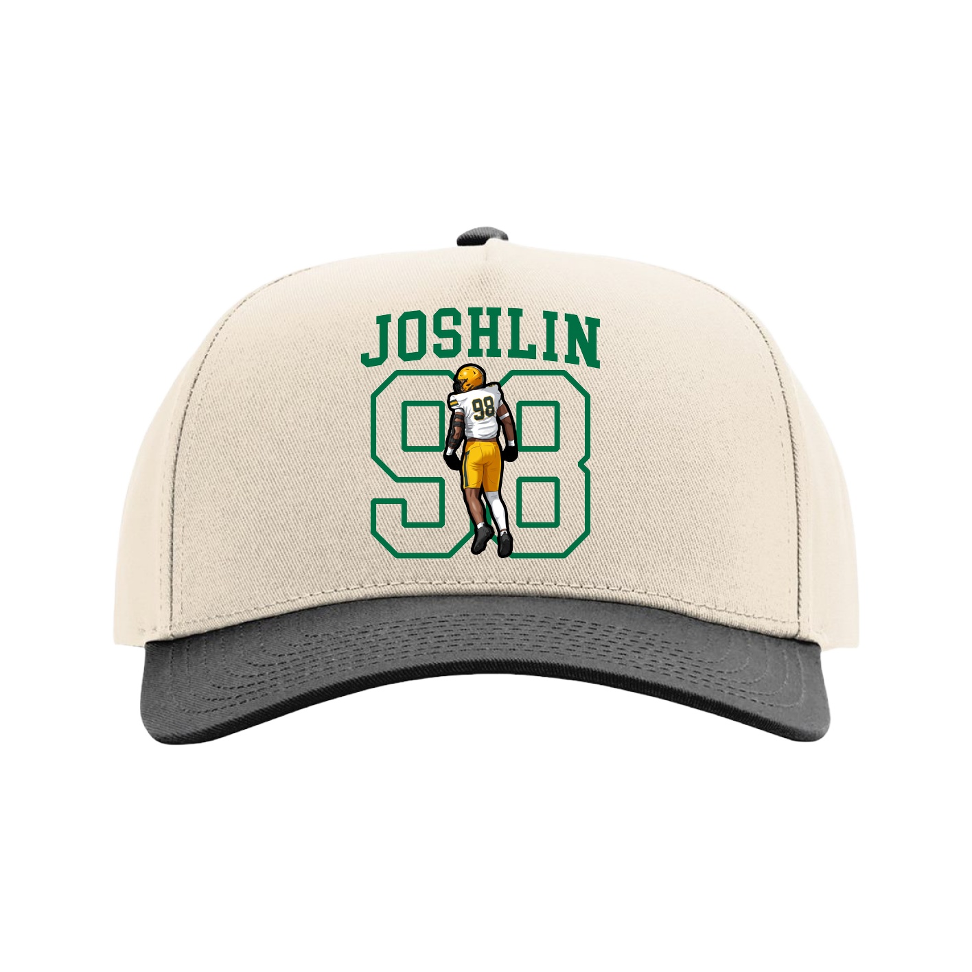 Full Fabric Five-Panel Champ Cap — Shirsey in Cream/Black