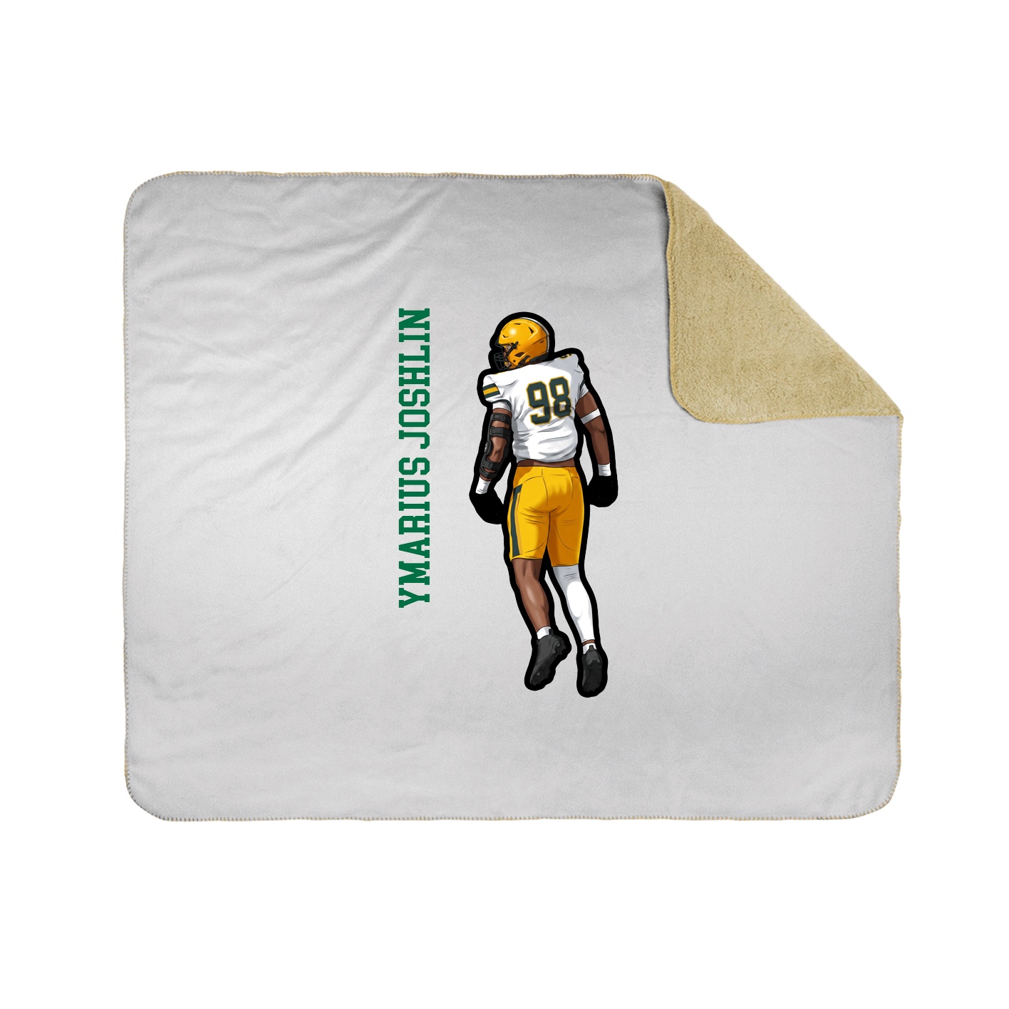 Throw Blanket — Name Vertical in White