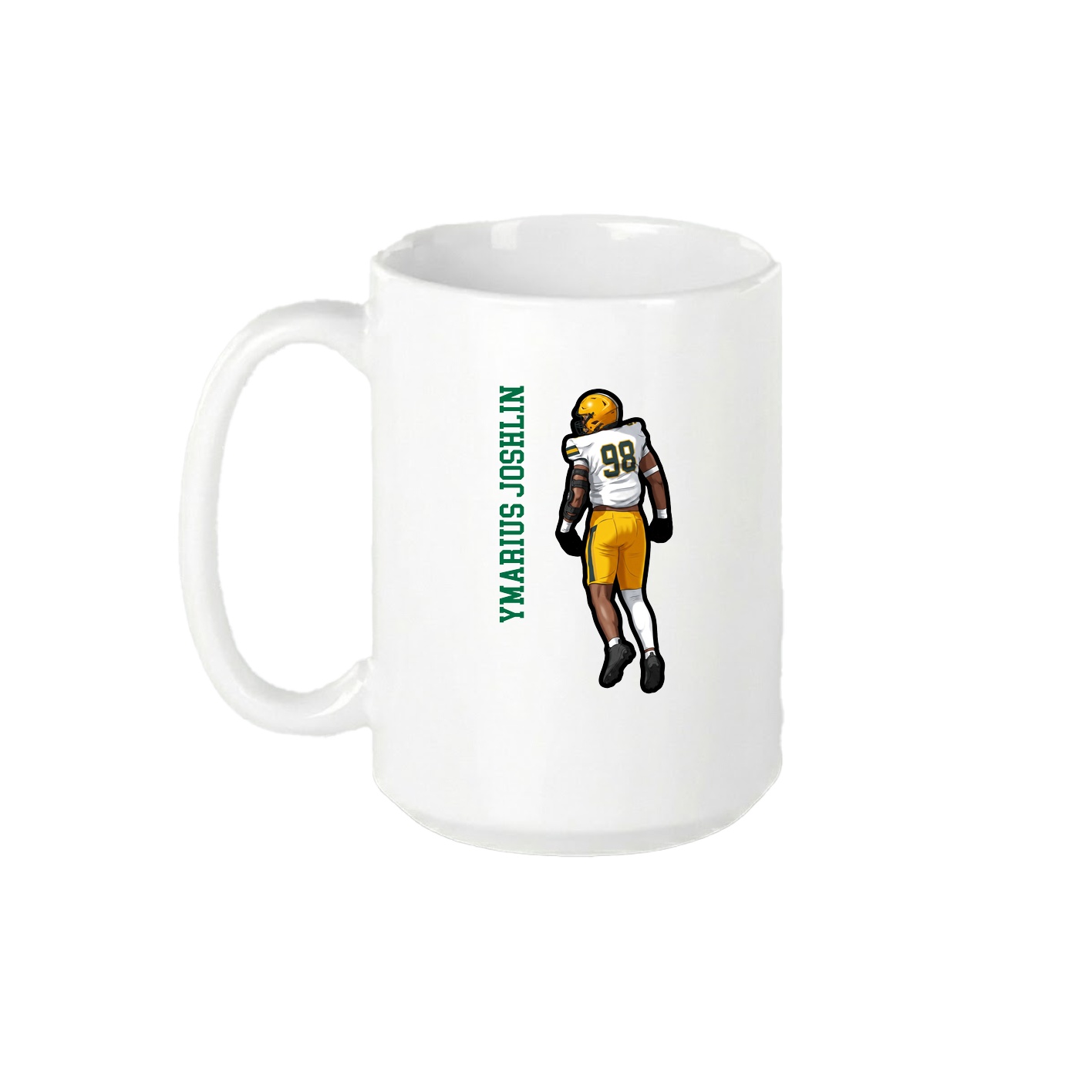 15oz Coffee Mug — Name Vertical in White