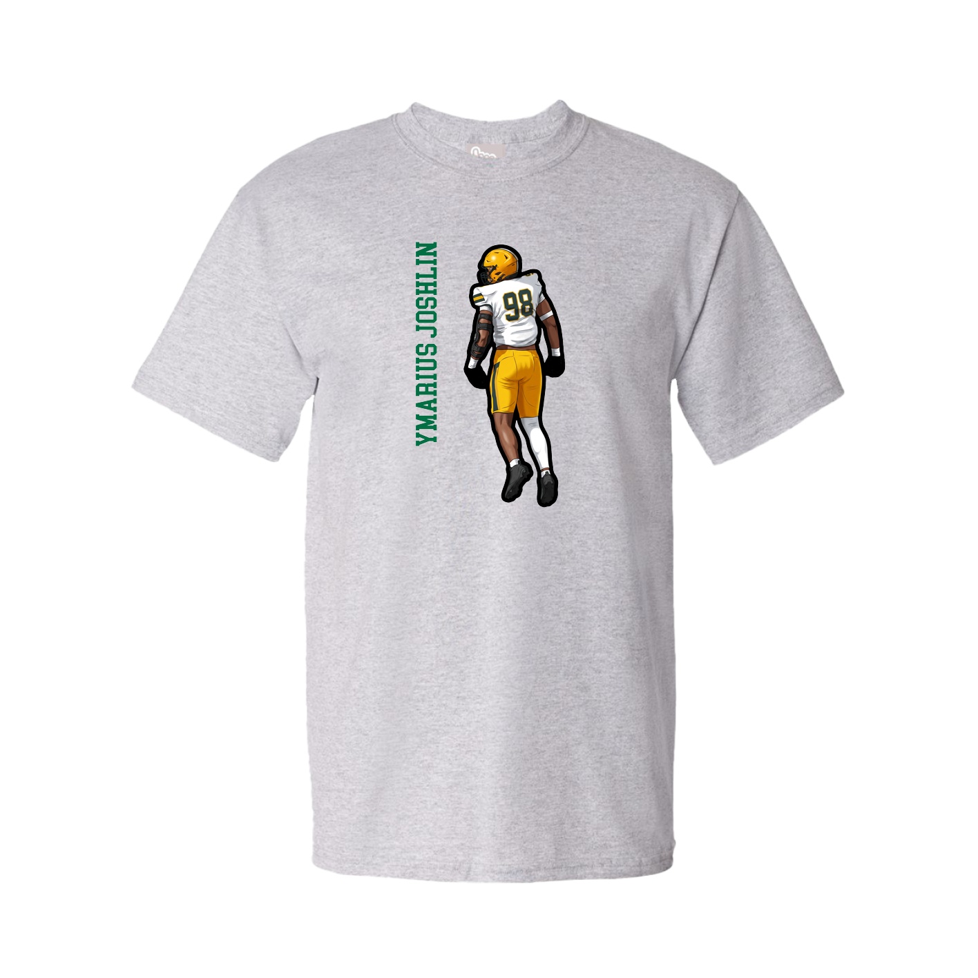 Youth Tee — Name Vertical in Grey