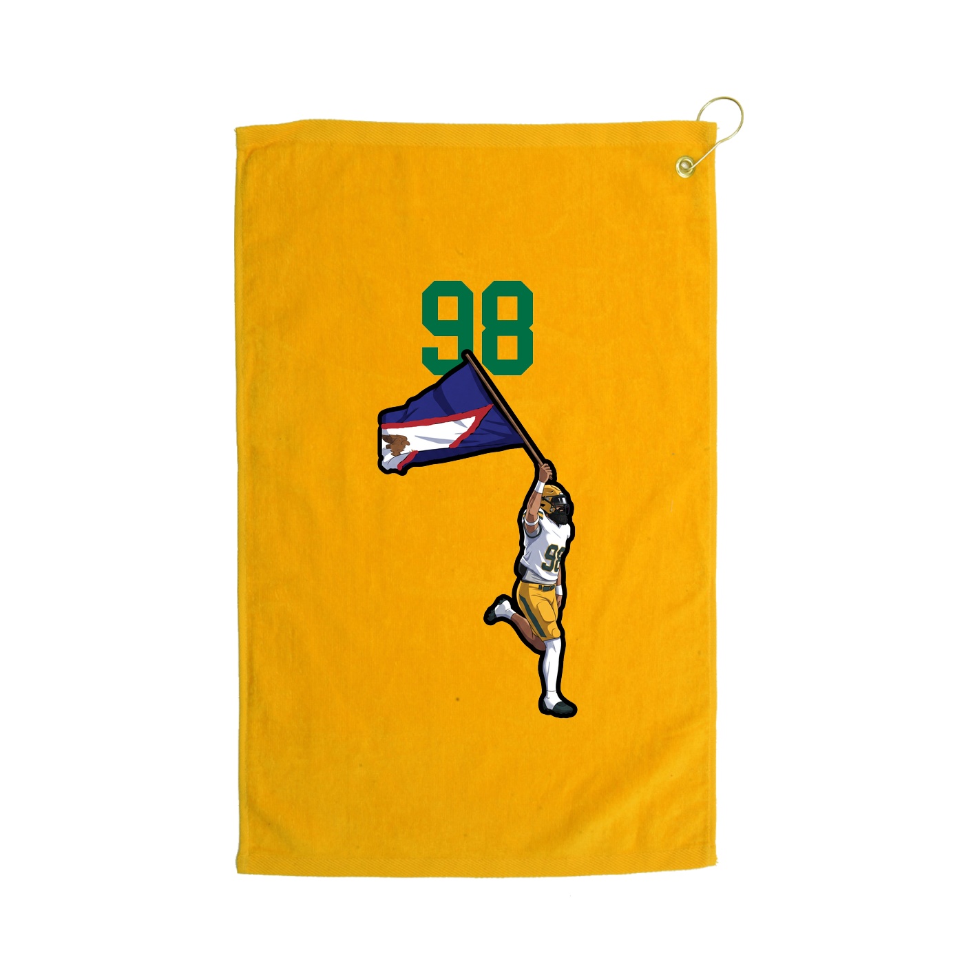 Golf Towel — Number Top in Gold