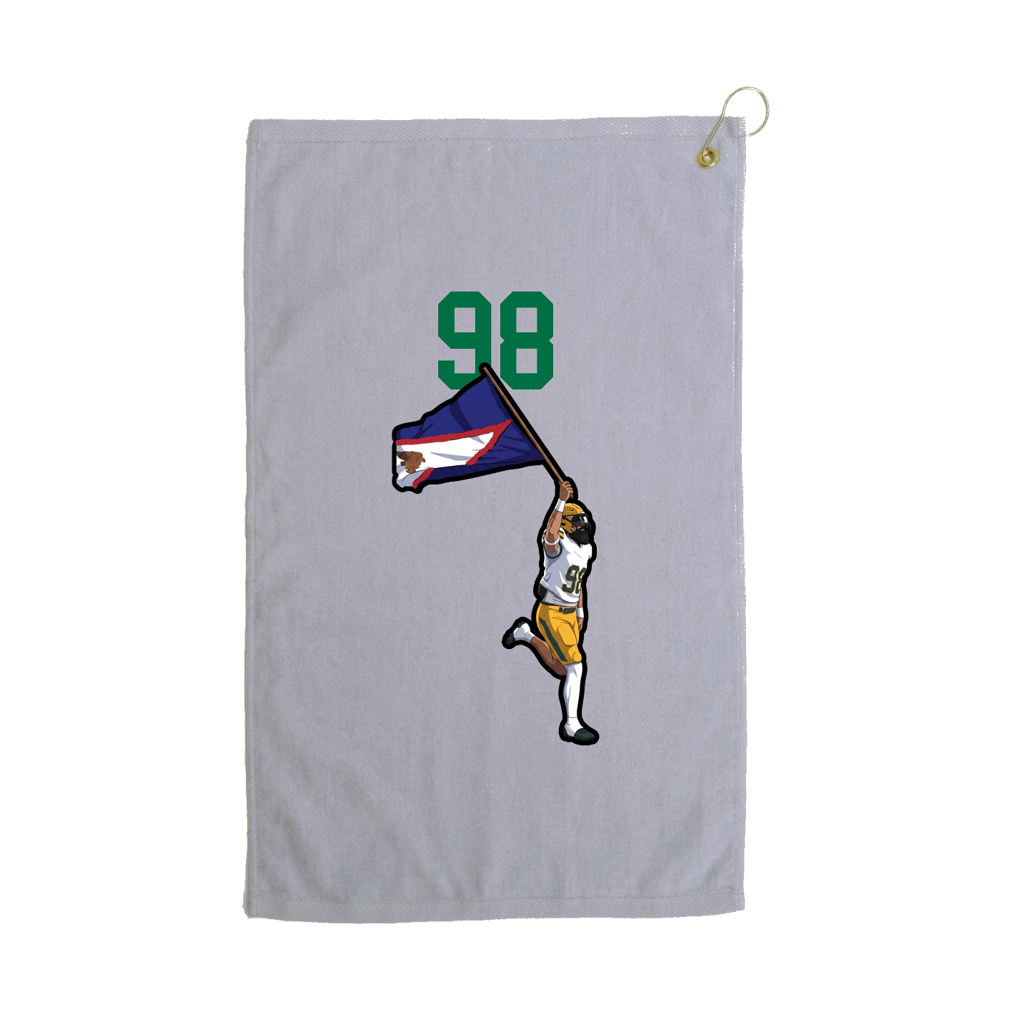 Golf Towel — Number Top in Grey