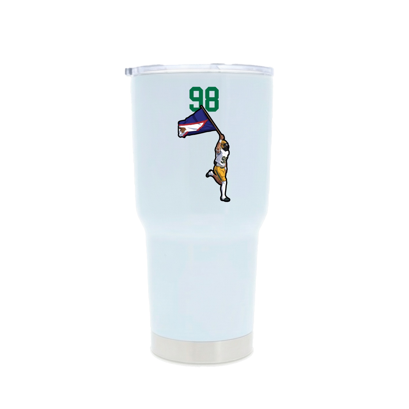 30oz Stainless Steel Tumbler — Number Top in White