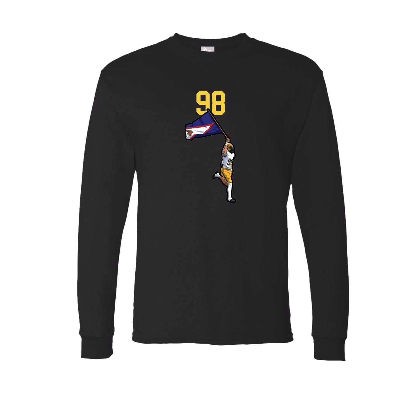 Long Sleeve Tee — Number Top in Black