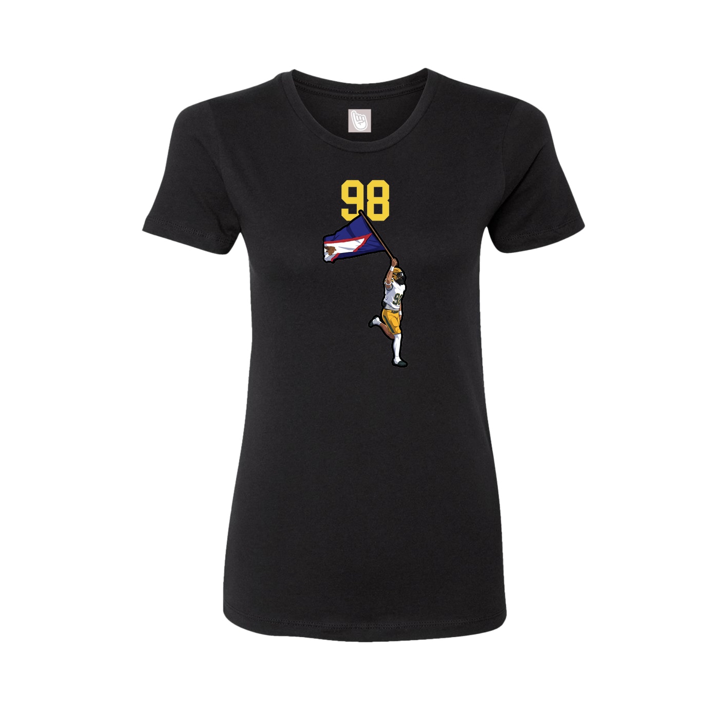 Fitted Women's Tee — Number Top in Black