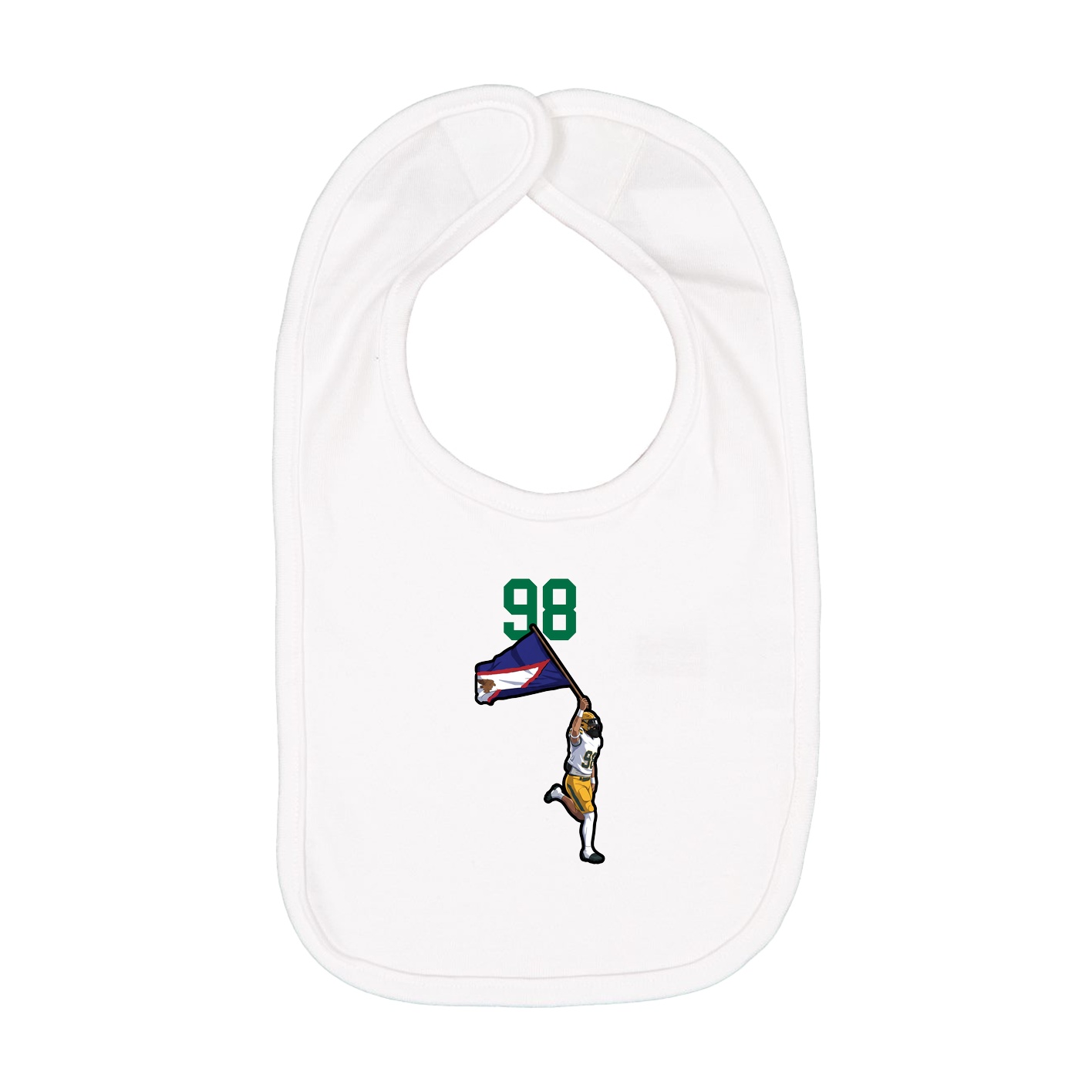 Infant Bib — Number Top in White