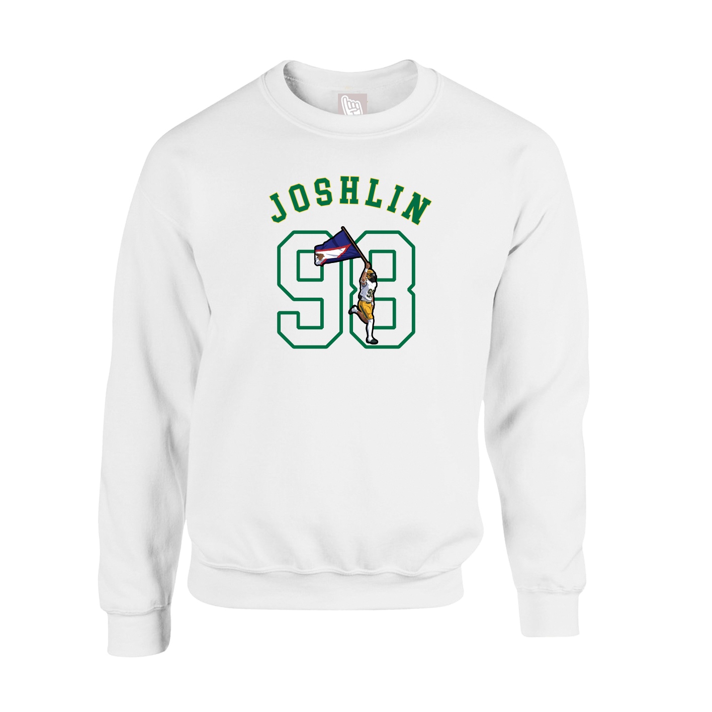 Fleece Crew — Shirsey Arch in White