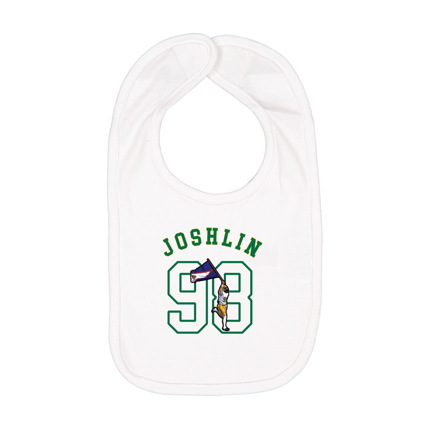 Infant Bib — Shirsey Arch in White