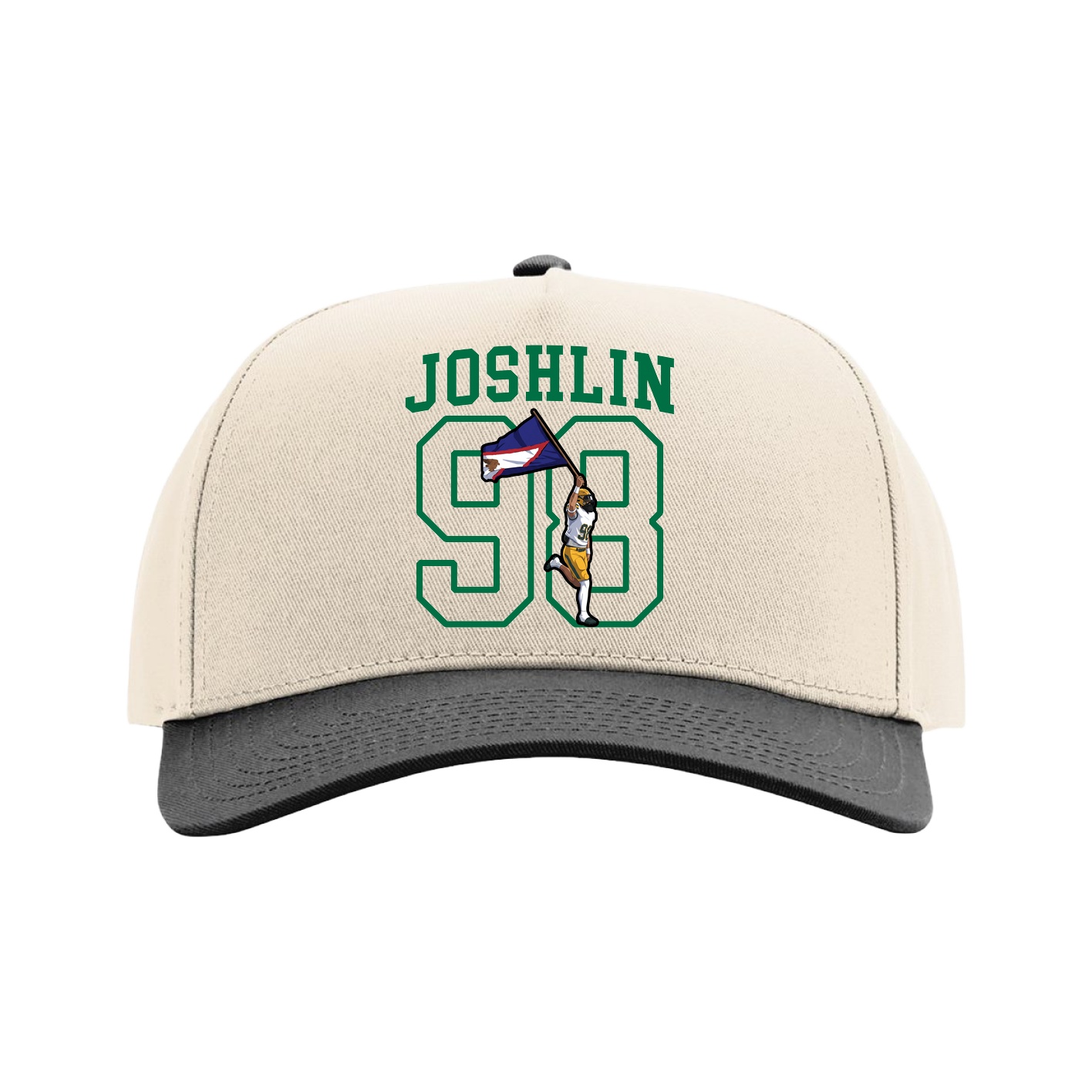 Full Fabric Five-Panel Champ Cap — Shirsey in Cream/Black