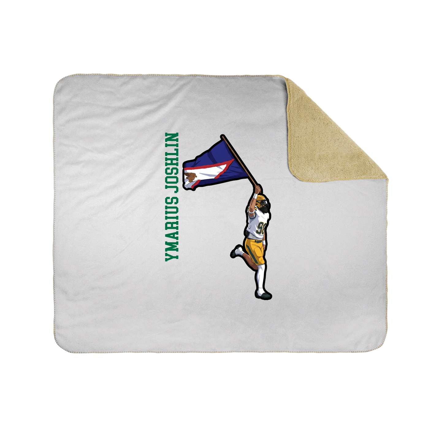 Throw Blanket — Name Vertical in White