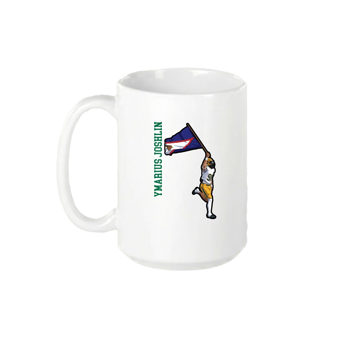 15oz Coffee Mug — Name Vertical in White