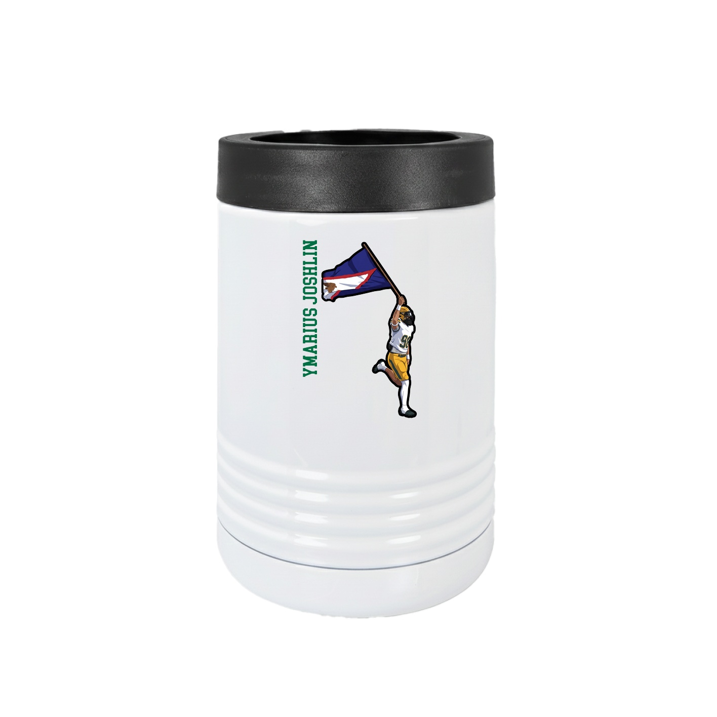 Beverage Holder — Name Vertical in White