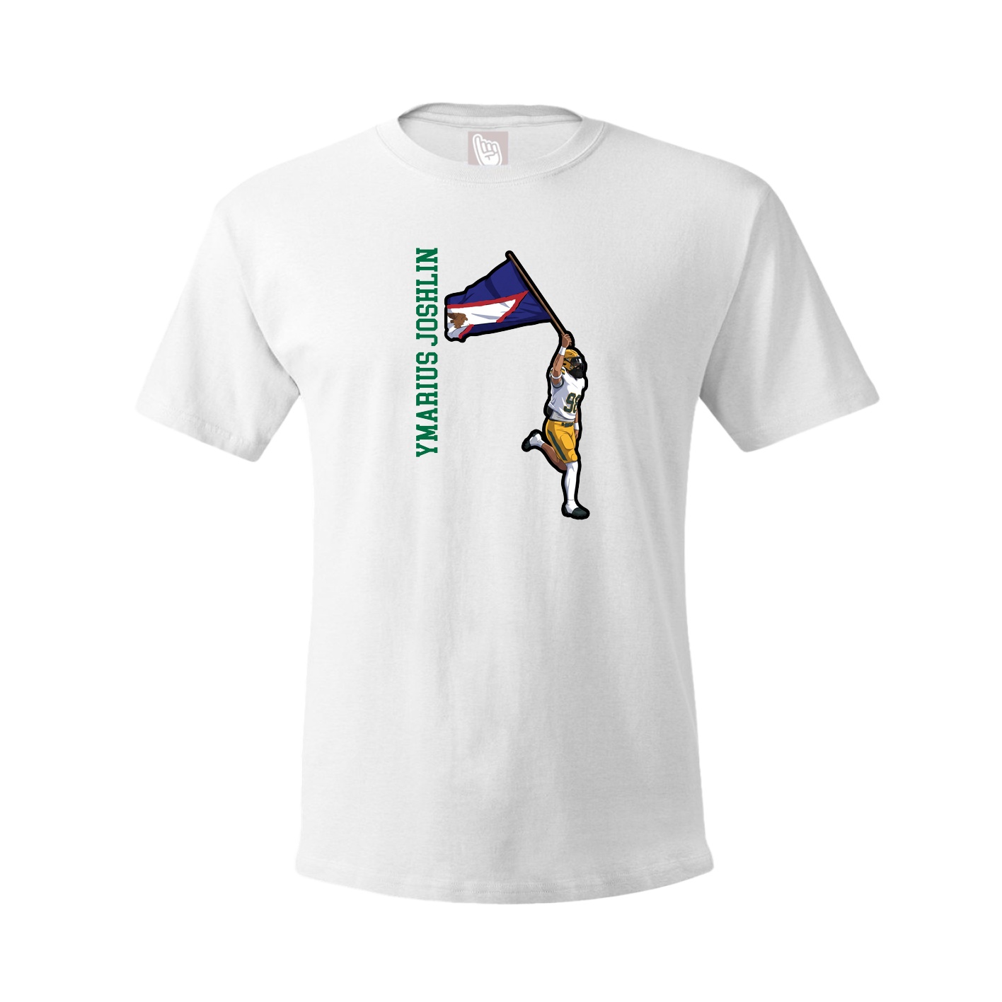 Youth Tee — Name Vertical in White