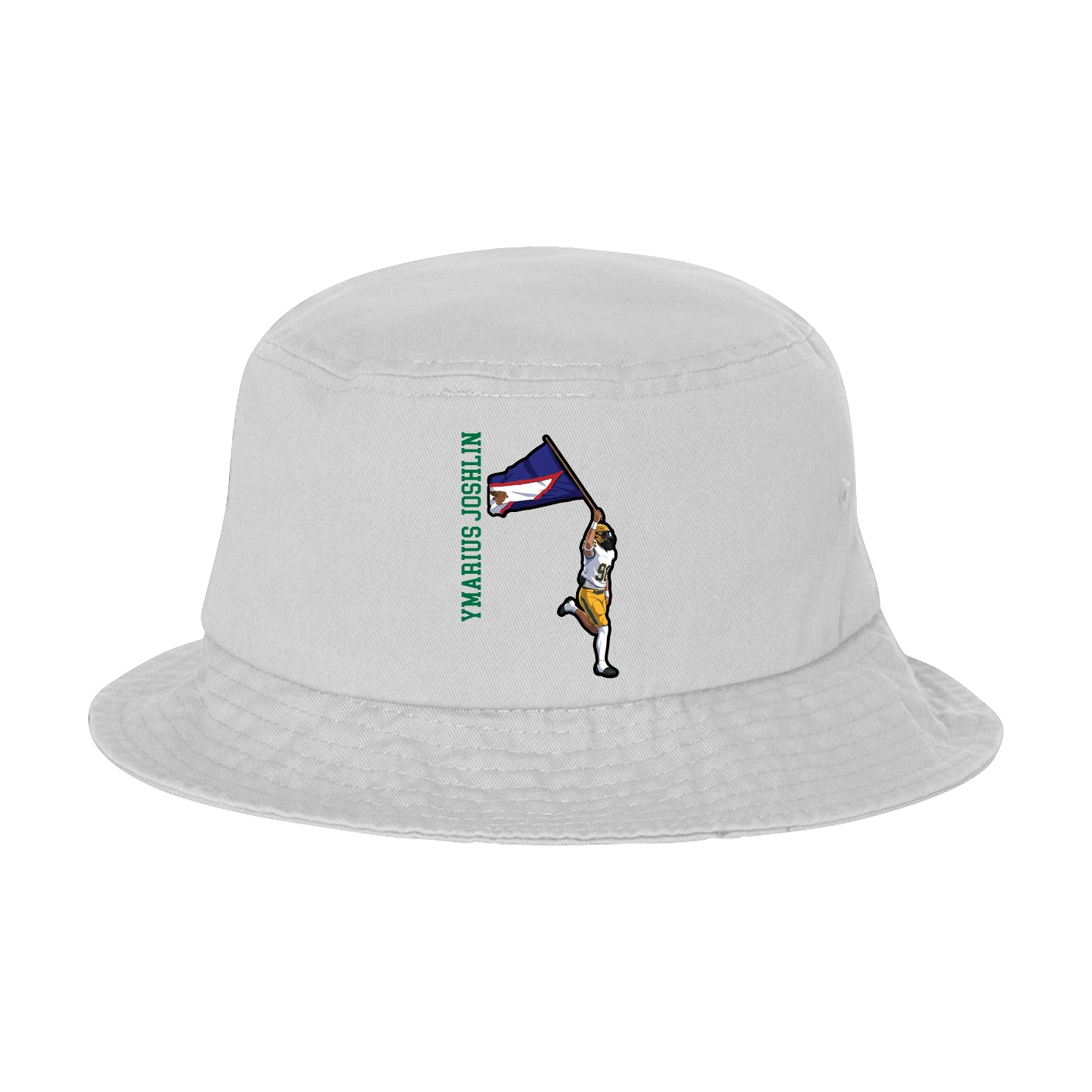 Bucket Cap — Name Vertical in White