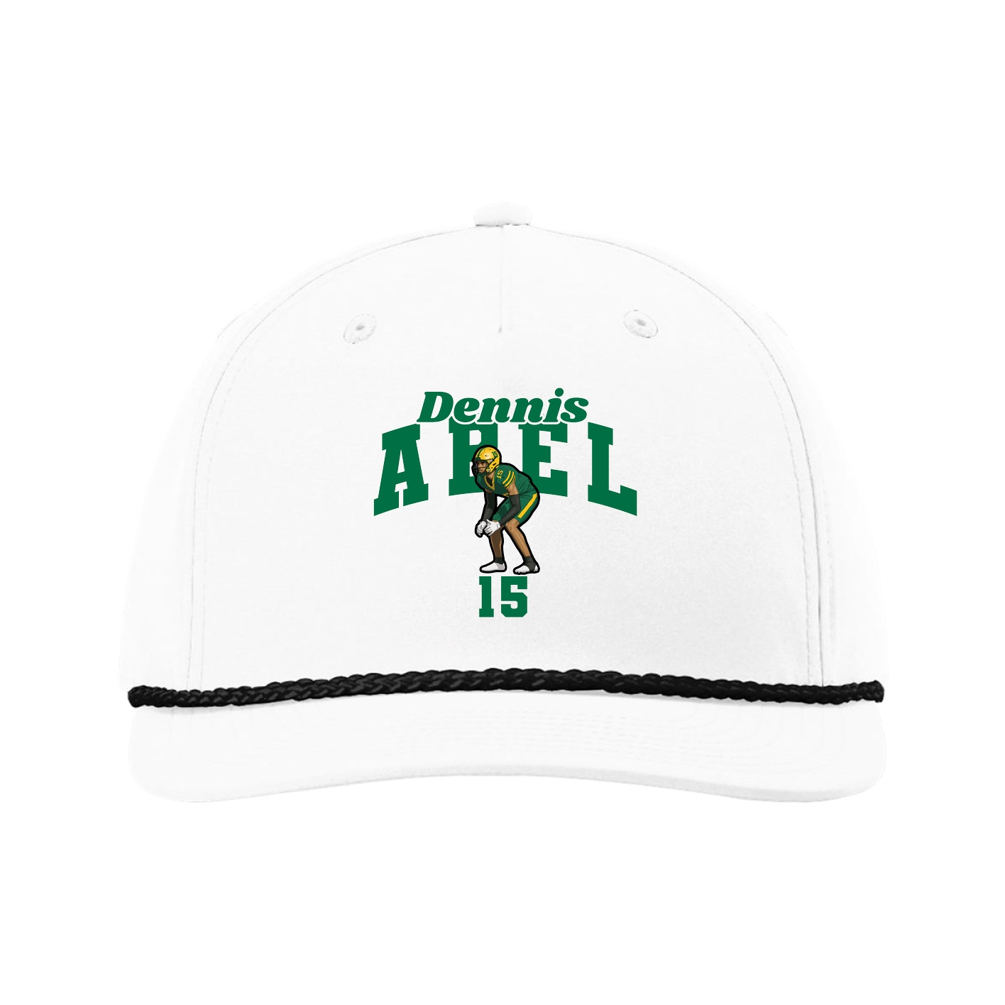 Five-Panel Classic Rope Cap — Signature Arch in White