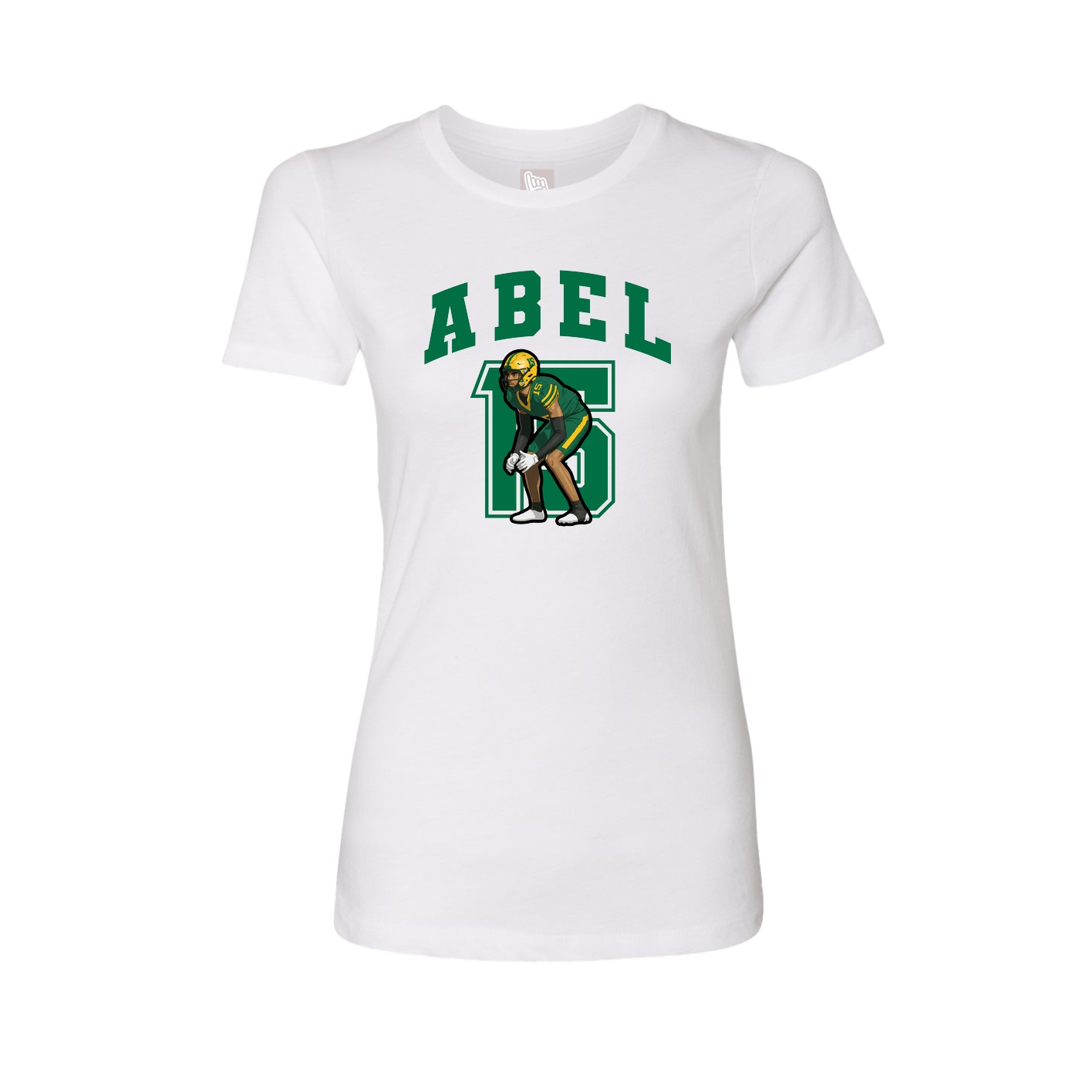 Fitted Women's Tee — Number in White