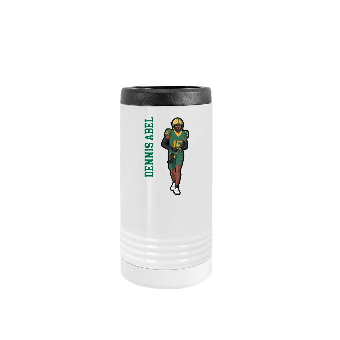 Slim Beverage Holder — Name Vertical in White