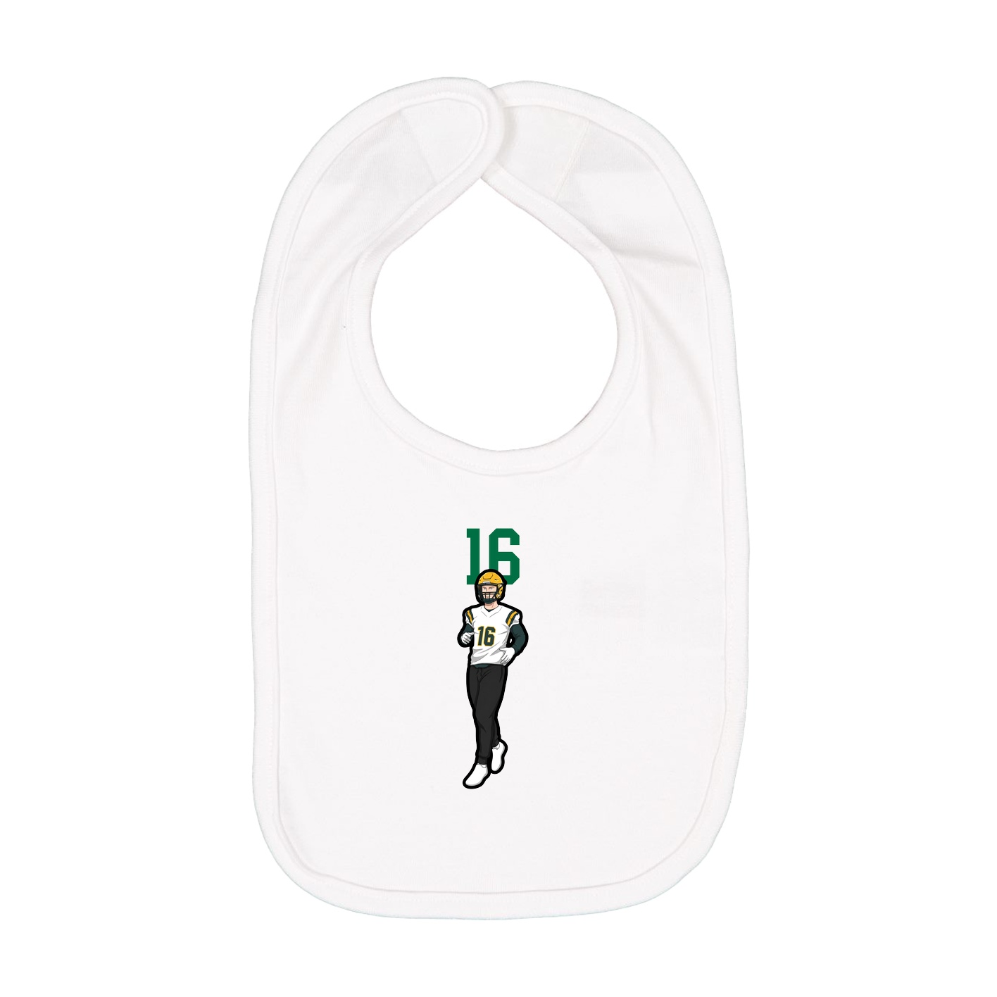 Infant Bib — Number Top in White