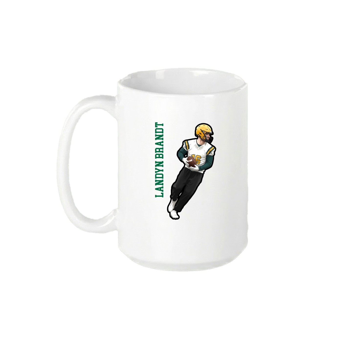 15oz Coffee Mug — Name Vertical in White