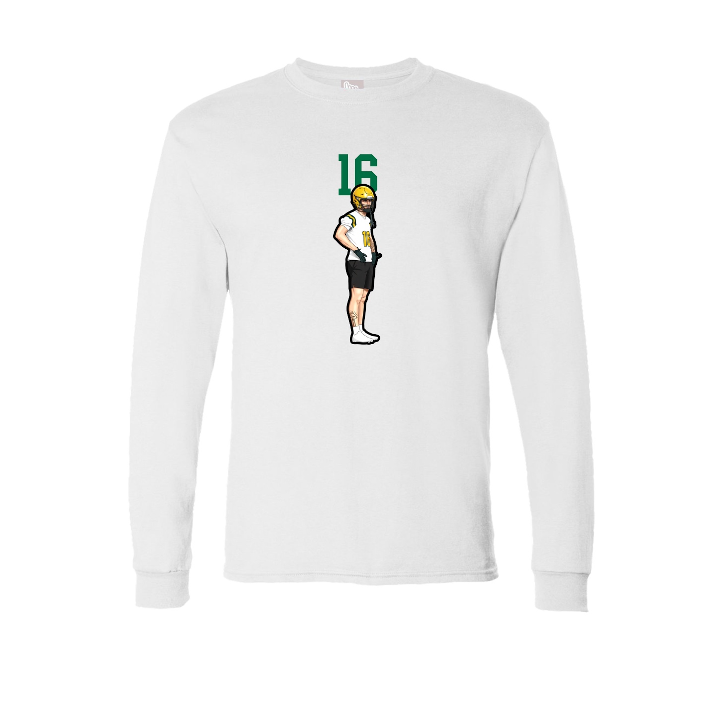 Long Sleeve Tee — Number Top in White