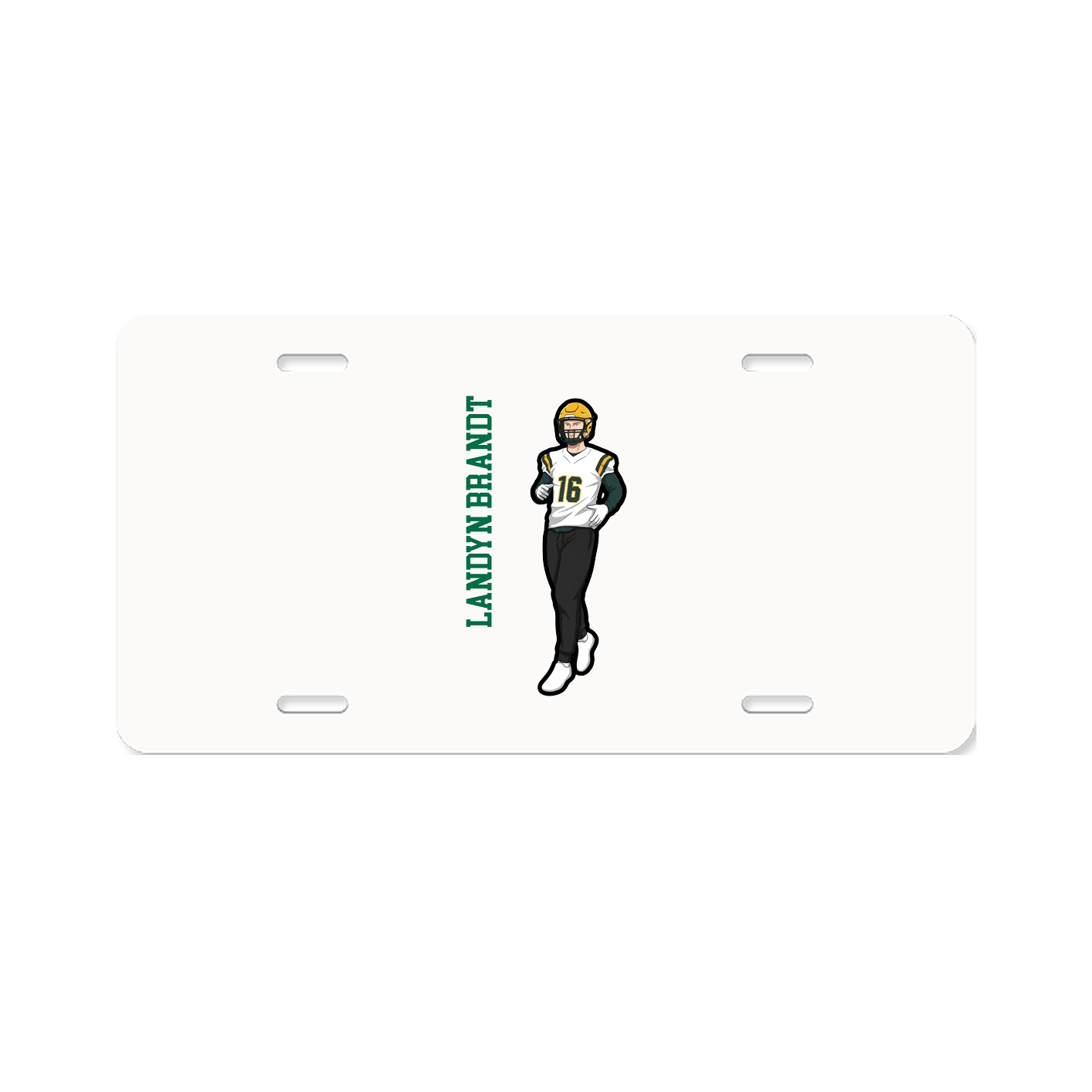 License Plate — Name Vertical in Classic