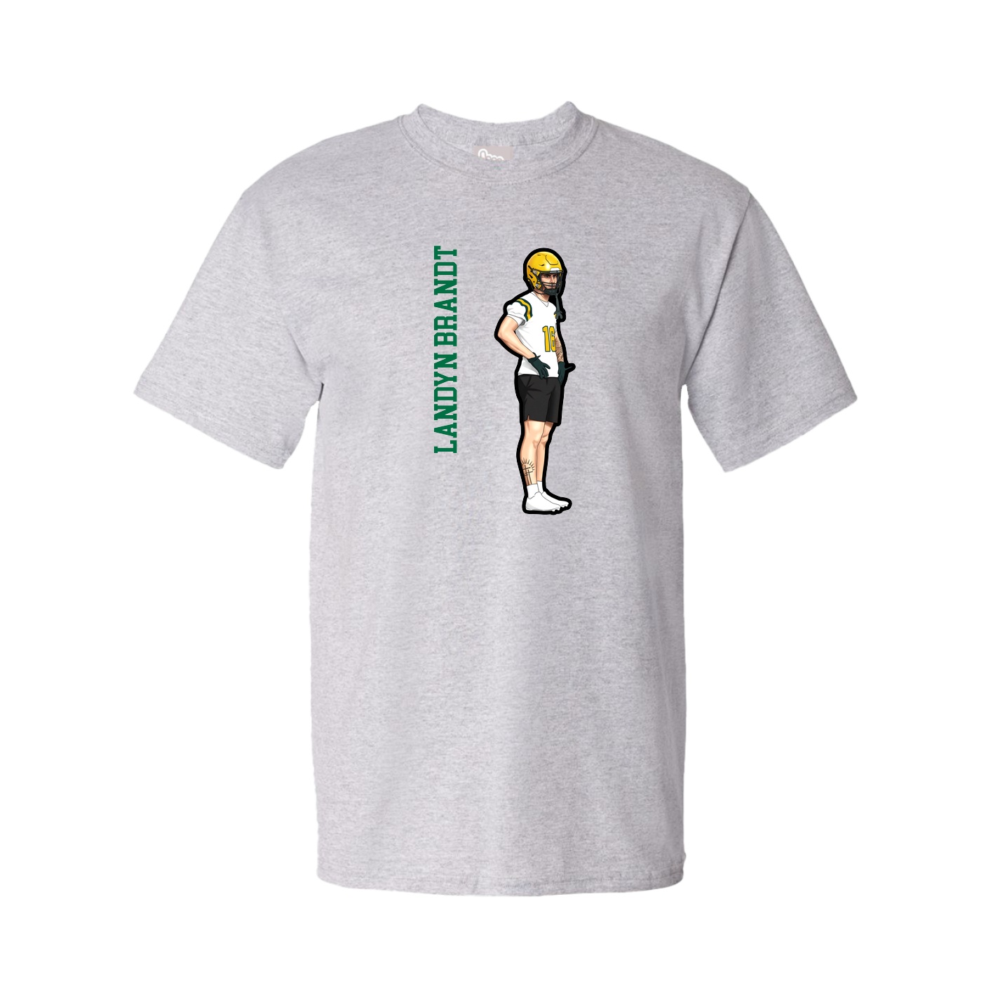Youth Tee — Name Vertical in Grey