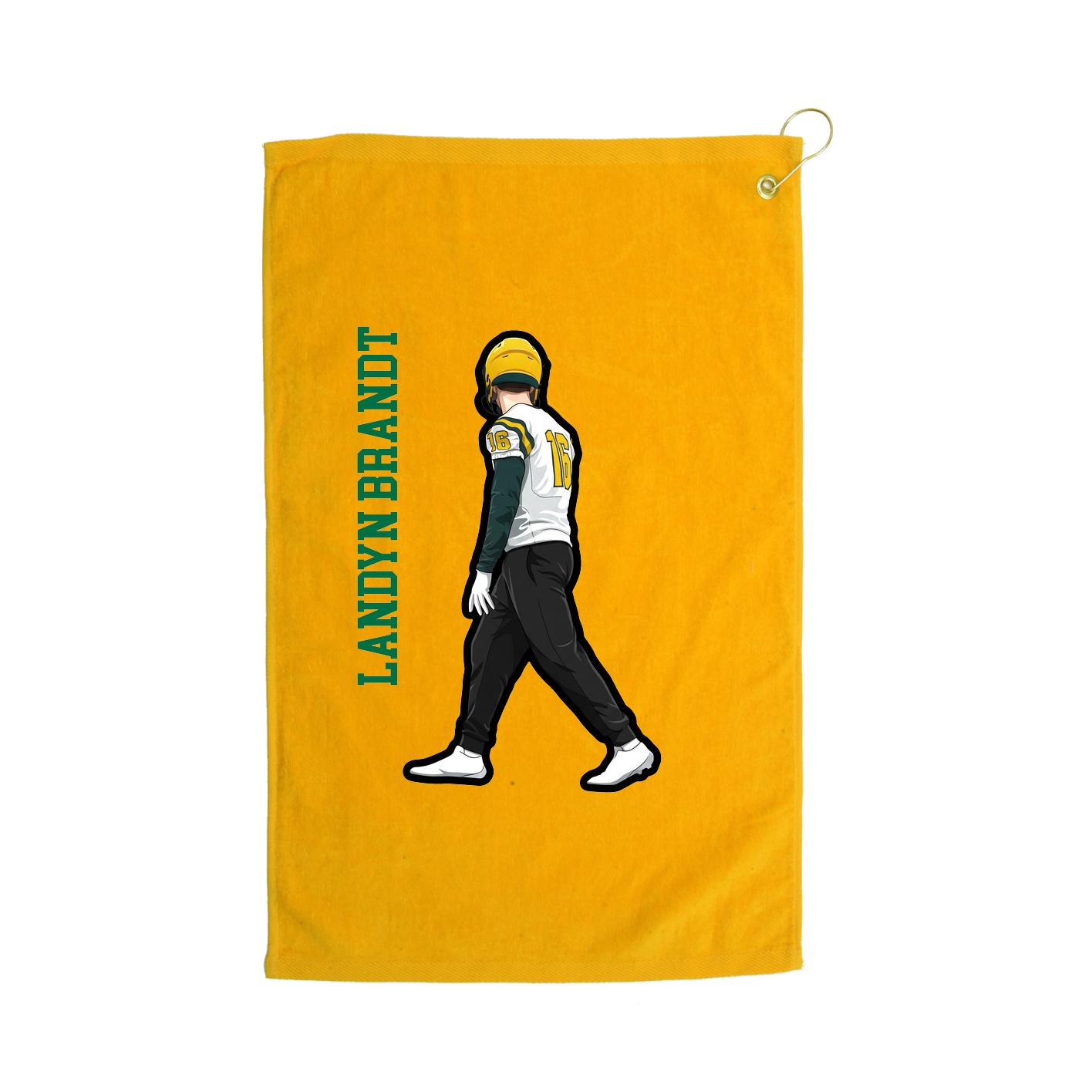 Golf Towel — Name Vertical in Gold