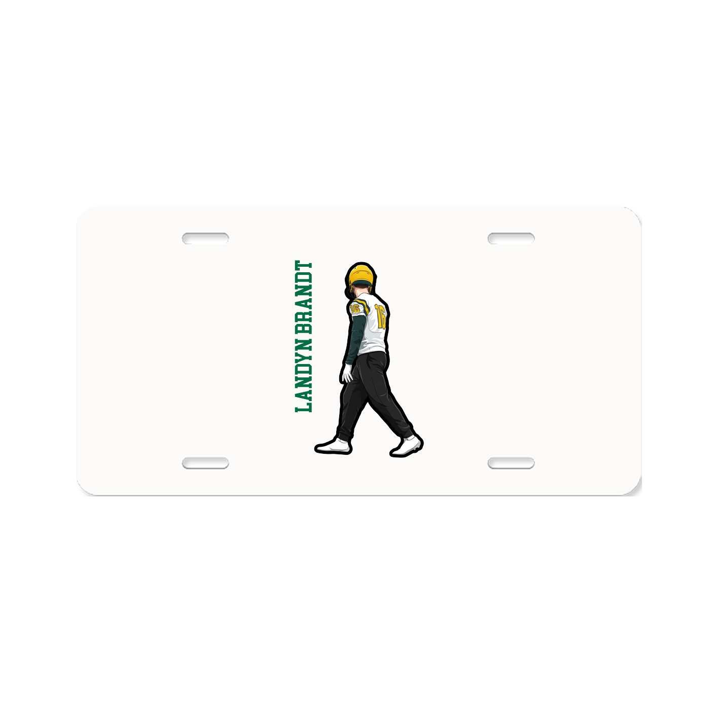 License Plate — Name Vertical in Classic