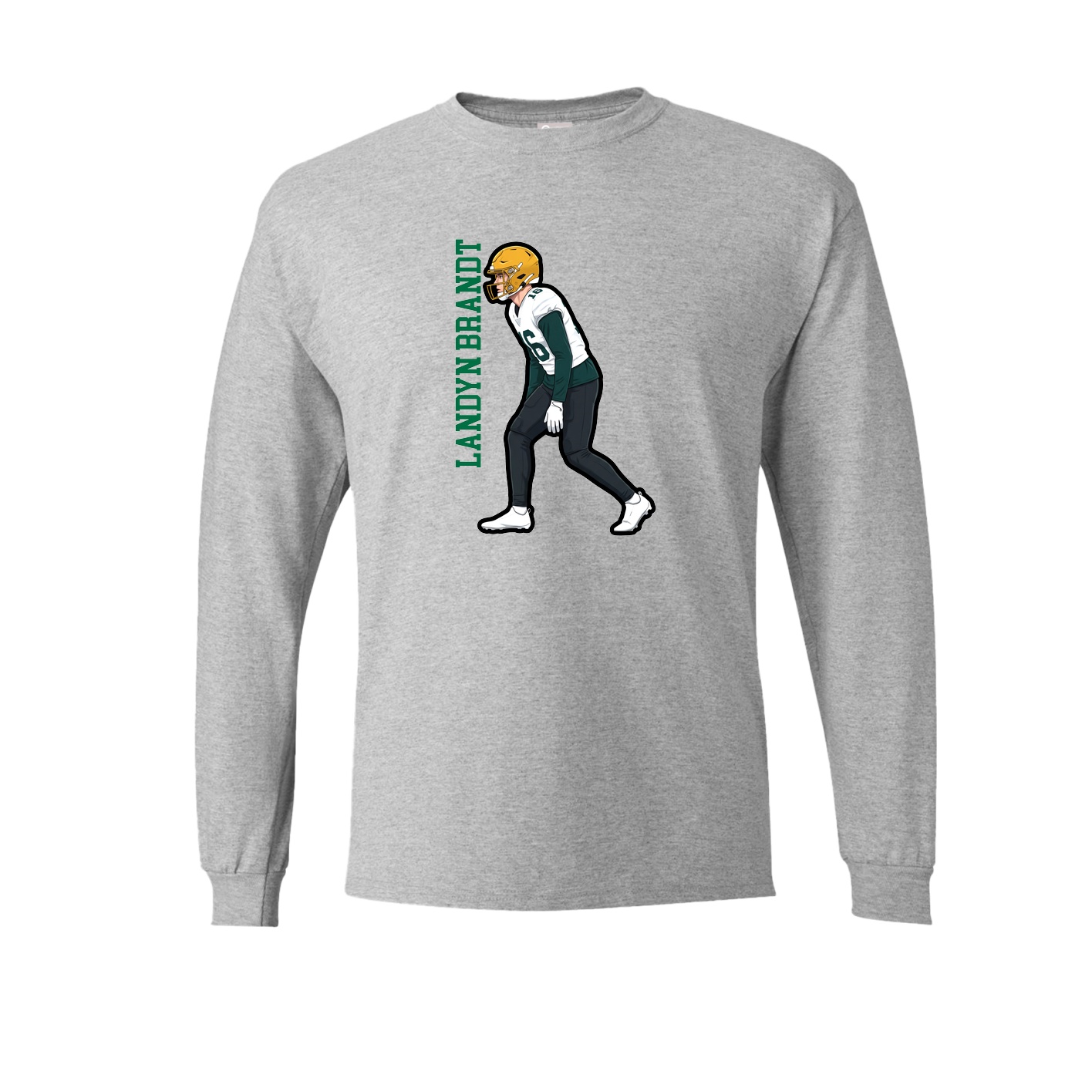 Long Sleeve Tee — Name Vertical in Grey