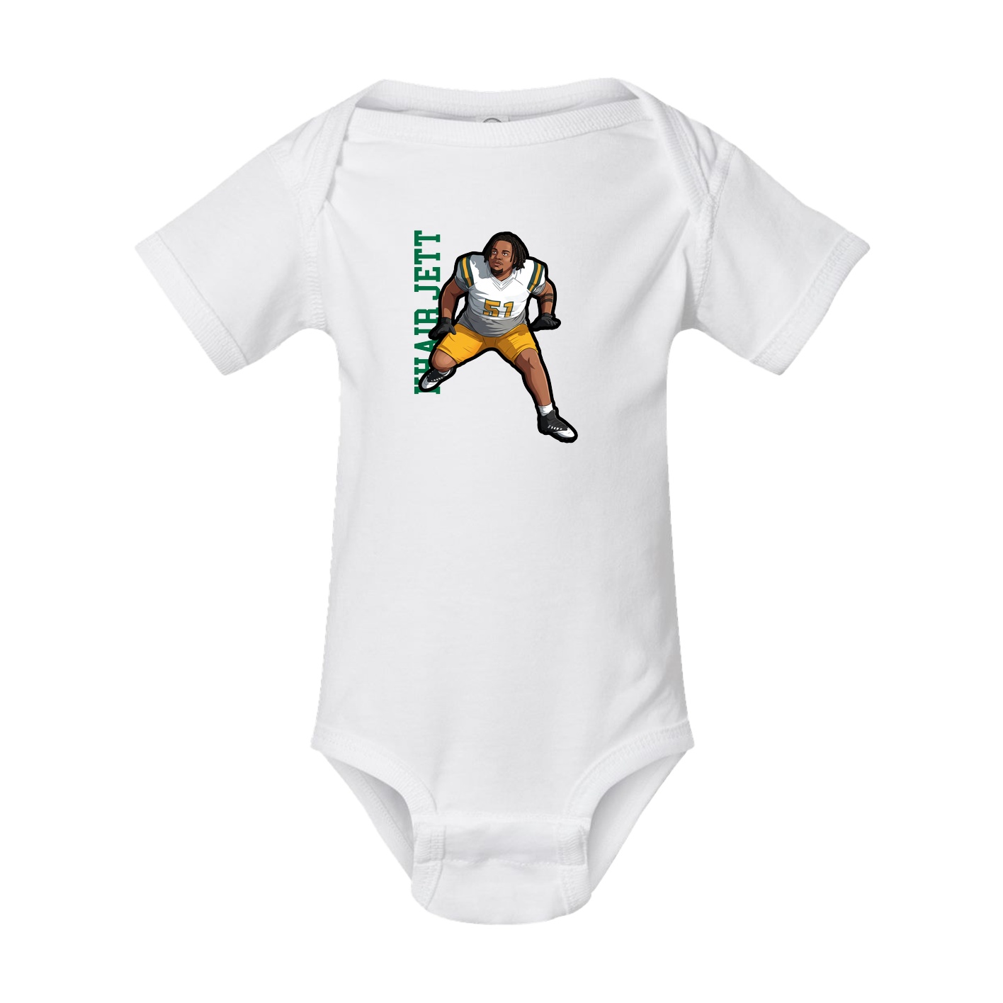 Baby Onesie — Name Vertical in White